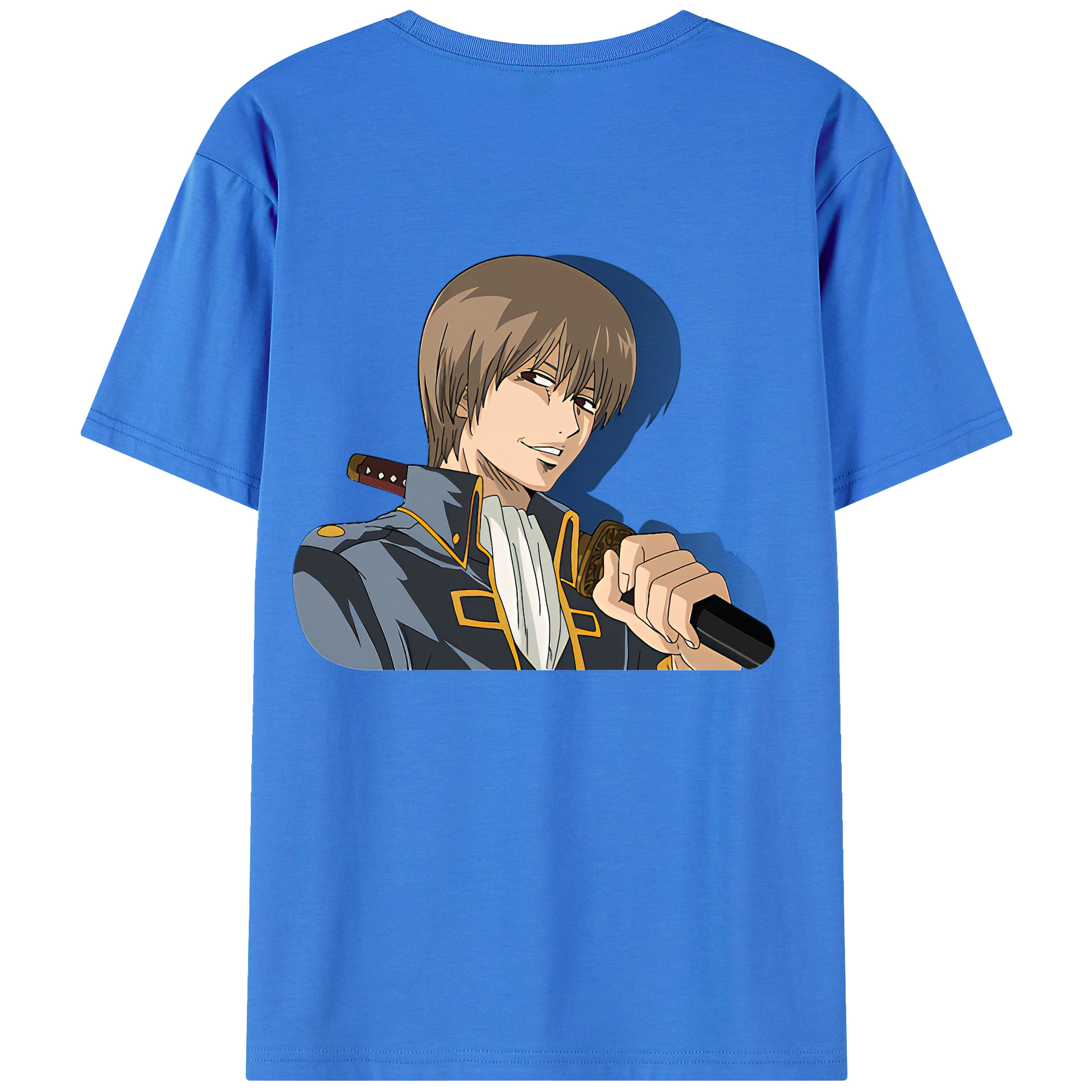 （画像用） ぎんたま 坂田銀時（さかたぎんとき） 神楽 志村新八（しむら しんぱち） GINTAMA Sakata Gintoki Kagura Shimura Shinpachi 綿100％ メンズ半袖Tシャツ（バックプリント） 通気性