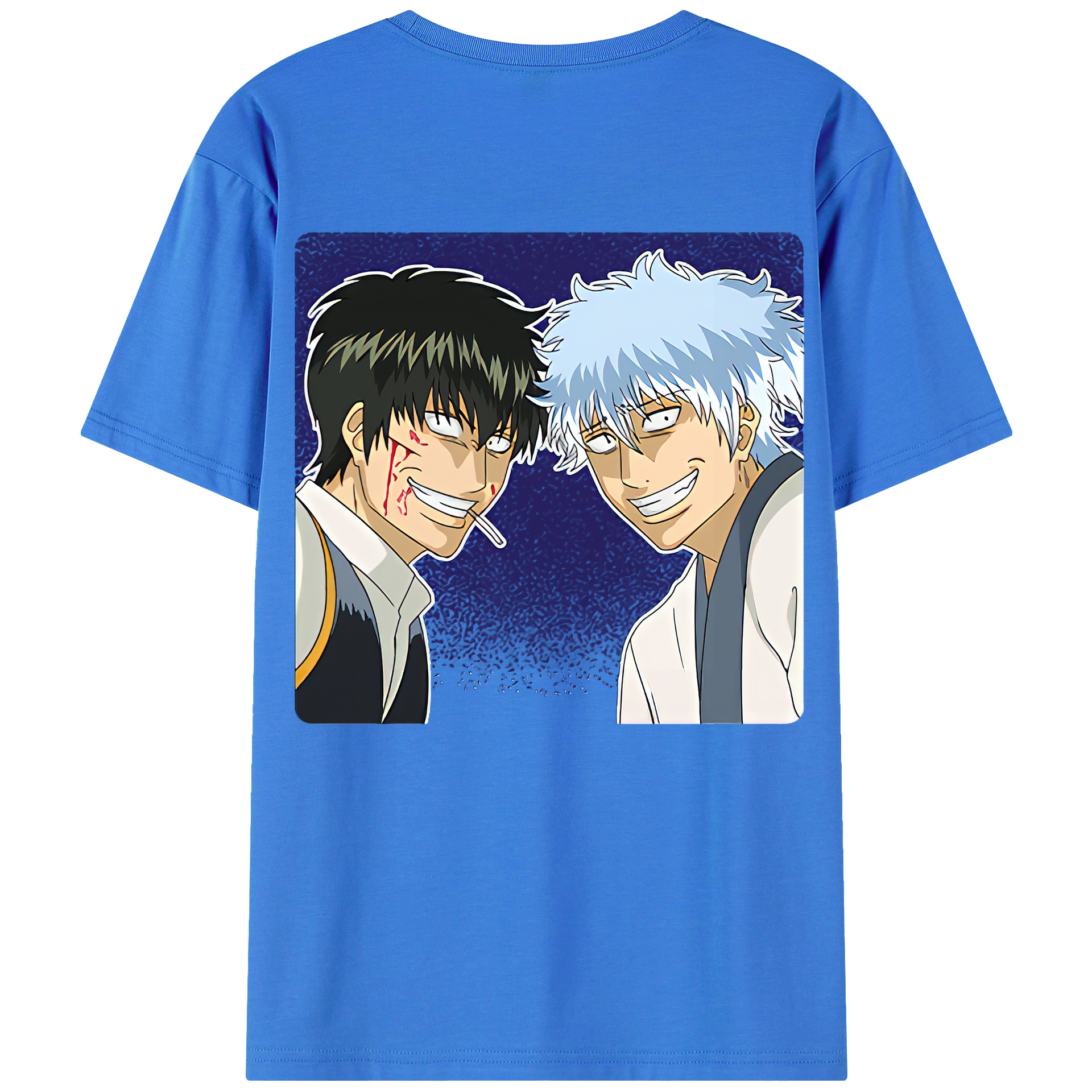（画像用） ぎんたま 坂田銀時（さかたぎんとき） 神楽 志村新八（しむら しんぱち） GINTAMA Sakata Gintoki Kagura Shimura Shinpachi 綿100％ メンズ半袖Tシャツ（バックプリント） 通気性