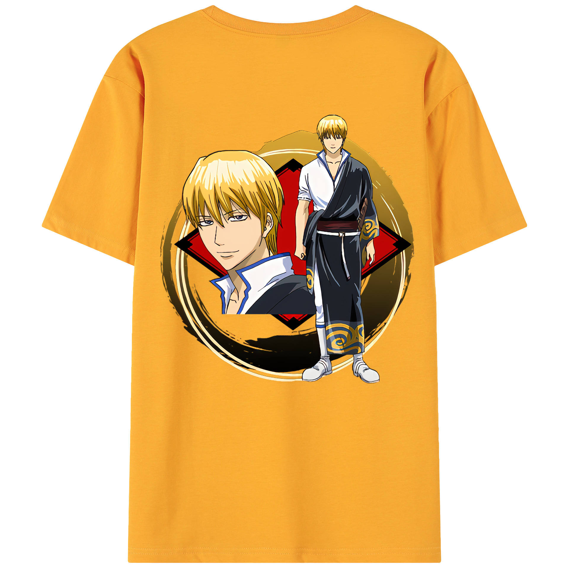 （画像用） ぎんたま 坂田銀時（さかたぎんとき） 神楽 志村新八（しむら しんぱち） GINTAMA Sakata Gintoki Kagura Shimura Shinpachi 綿100％ メンズ半袖Tシャツ（バックプリント） 通気性