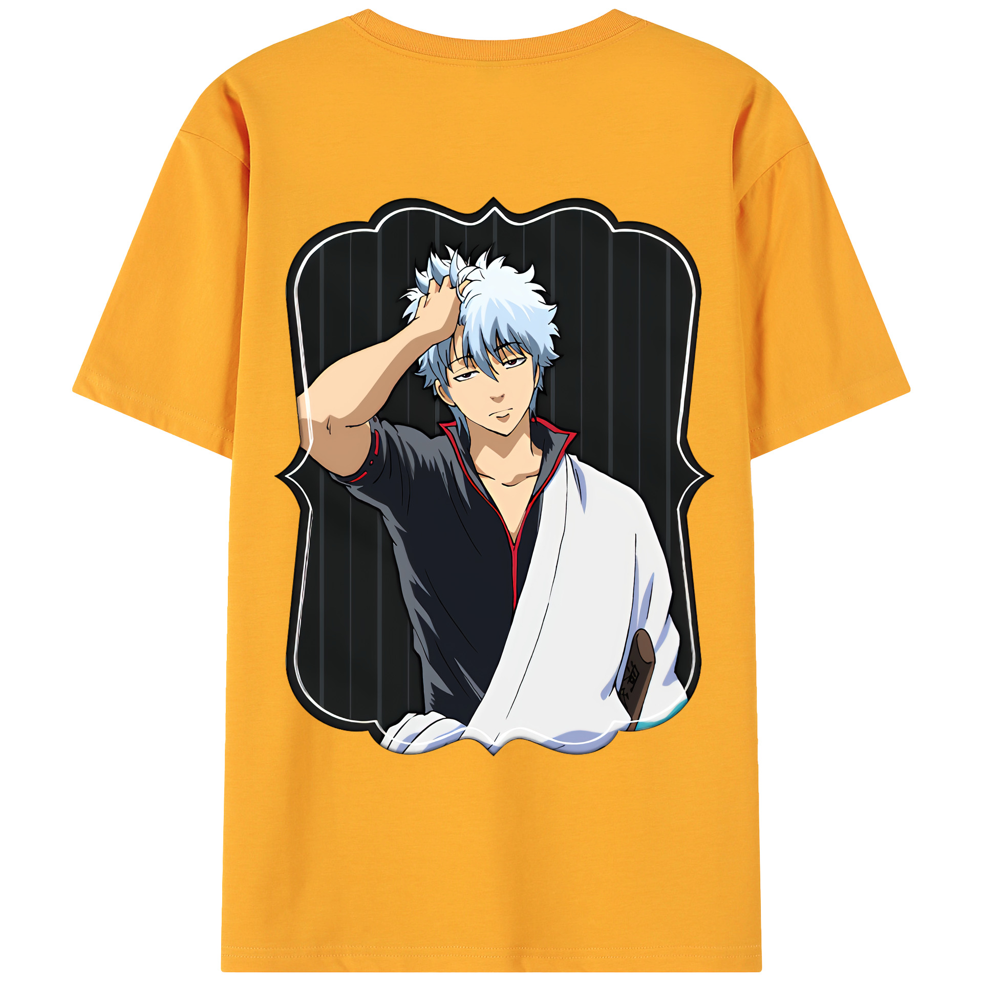 （画像用） ぎんたま 坂田銀時（さかたぎんとき） 神楽 志村新八（しむら しんぱち） GINTAMA Sakata Gintoki Kagura Shimura Shinpachi 綿100％ メンズ半袖Tシャツ（バックプリント） 通気性