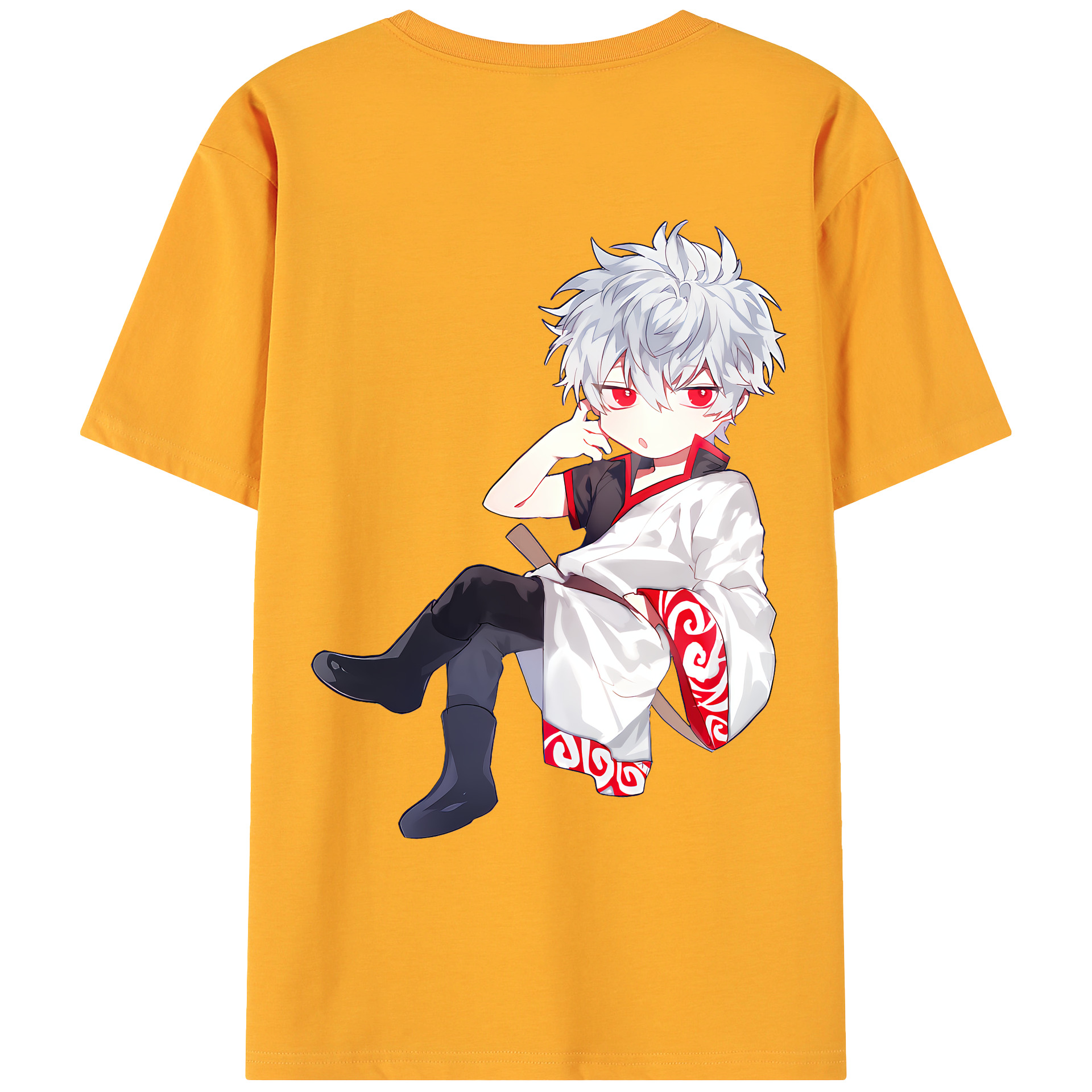 （画像用） ぎんたま 坂田銀時（さかたぎんとき） 神楽 志村新八（しむら しんぱち） GINTAMA Sakata Gintoki Kagura Shimura Shinpachi 綿100％ メンズ半袖Tシャツ（バックプリント） 通気性