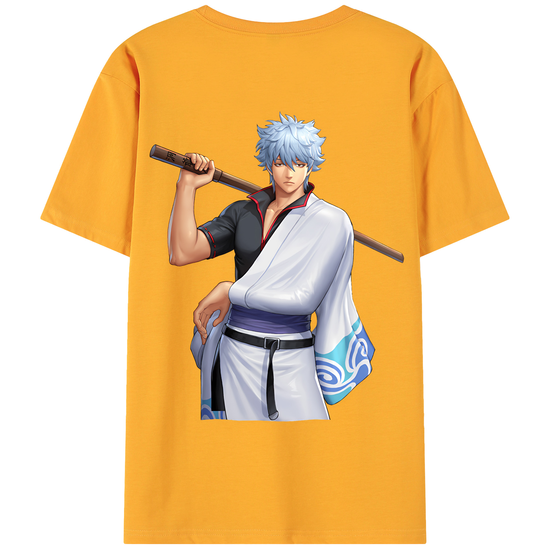 （画像用） ぎんたま 坂田銀時（さかたぎんとき） 神楽 志村新八（しむら しんぱち） GINTAMA Sakata Gintoki Kagura Shimura Shinpachi 綿100％ メンズ半袖Tシャツ（バックプリント） 通気性