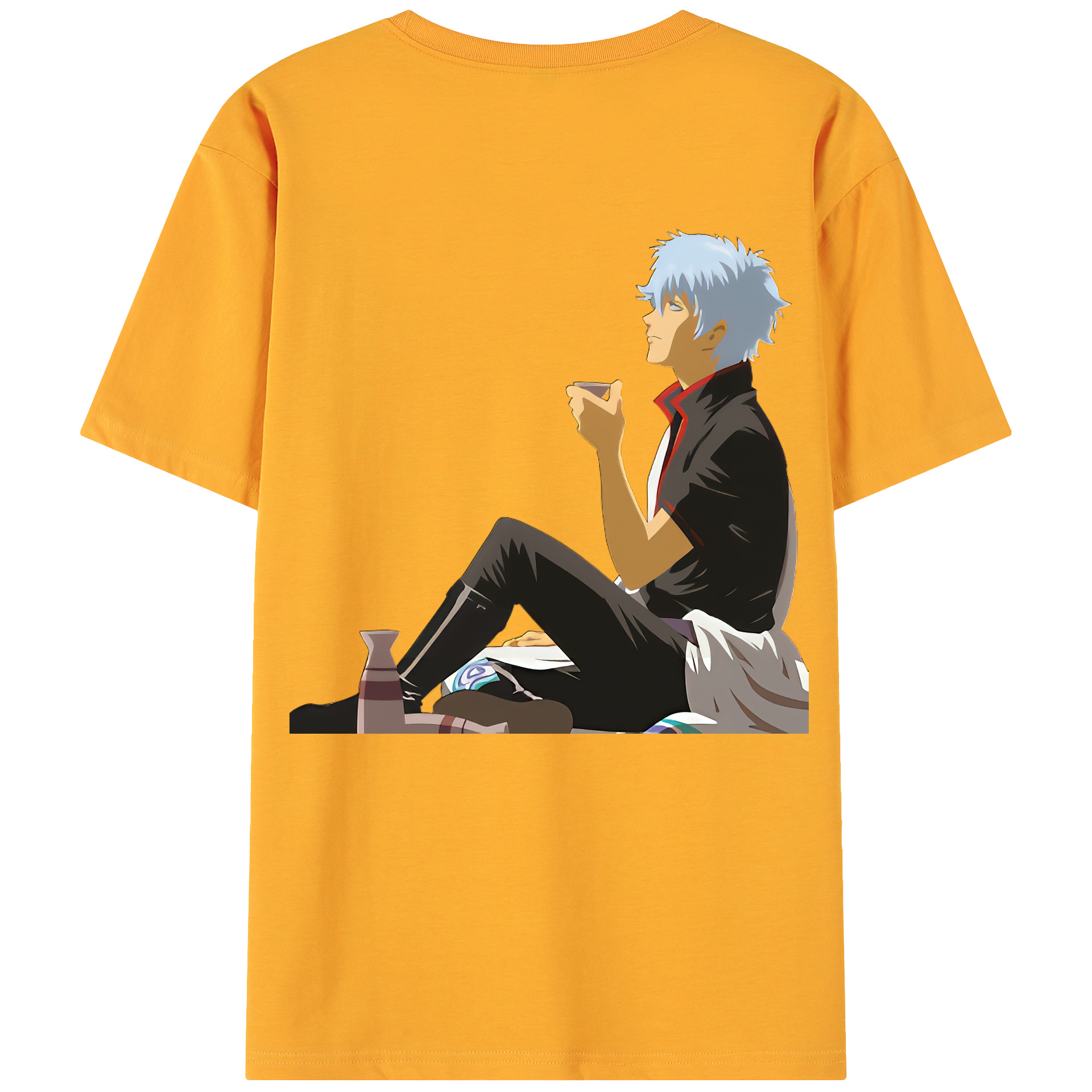 （画像用） ぎんたま 坂田銀時（さかたぎんとき） 神楽 志村新八（しむら しんぱち） GINTAMA Sakata Gintoki Kagura Shimura Shinpachi 綿100％ メンズ半袖Tシャツ（バックプリント） 通気性