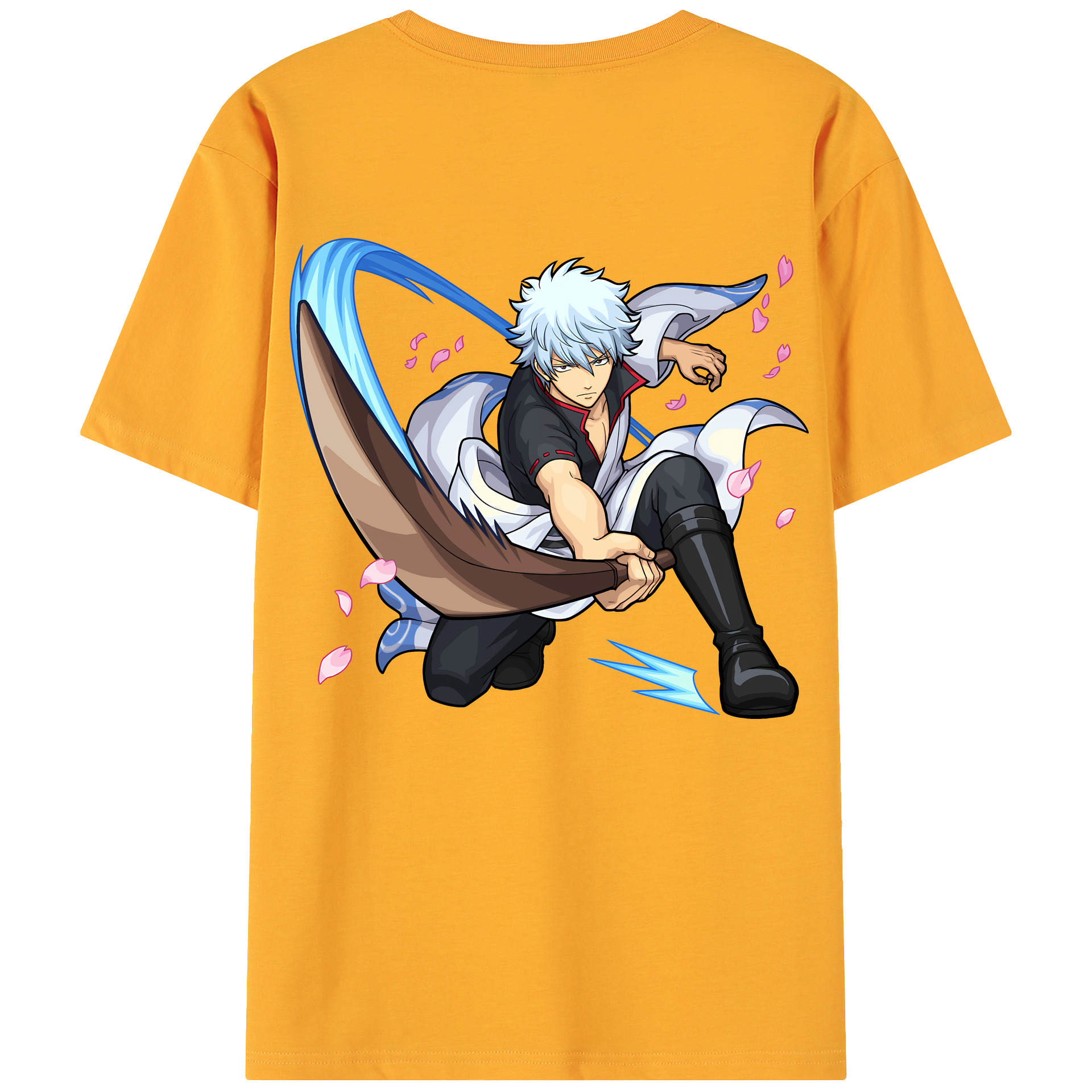 （画像用） ぎんたま 坂田銀時（さかたぎんとき） 神楽 志村新八（しむら しんぱち） GINTAMA Sakata Gintoki Kagura Shimura Shinpachi 綿100％ メンズ半袖Tシャツ（バックプリント） 通気性