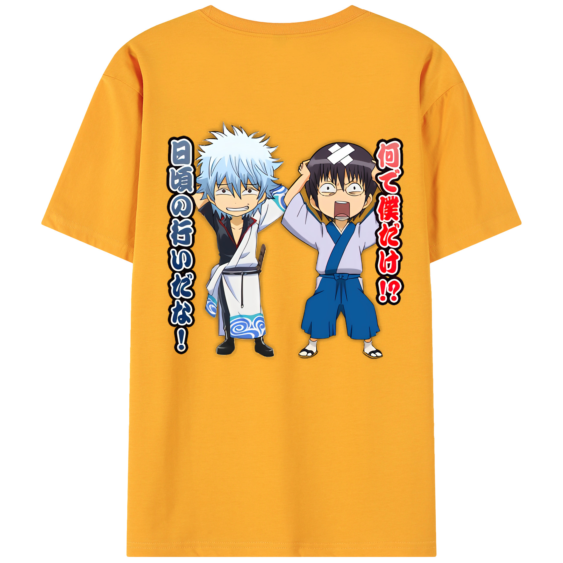 （画像用） ぎんたま 坂田銀時（さかたぎんとき） 神楽 志村新八（しむら しんぱち） GINTAMA Sakata Gintoki Kagura Shimura Shinpachi 綿100％ メンズ半袖Tシャツ（バックプリント） 通気性