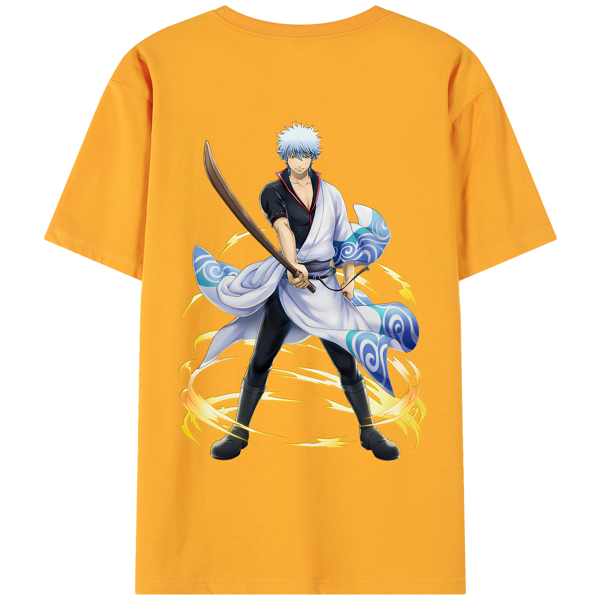 （画像用） ぎんたま 坂田銀時（さかたぎんとき） 神楽 志村新八（しむら しんぱち） GINTAMA Sakata Gintoki Kagura Shimura Shinpachi 綿100％ メンズ半袖Tシャツ（バックプリント） 通気性