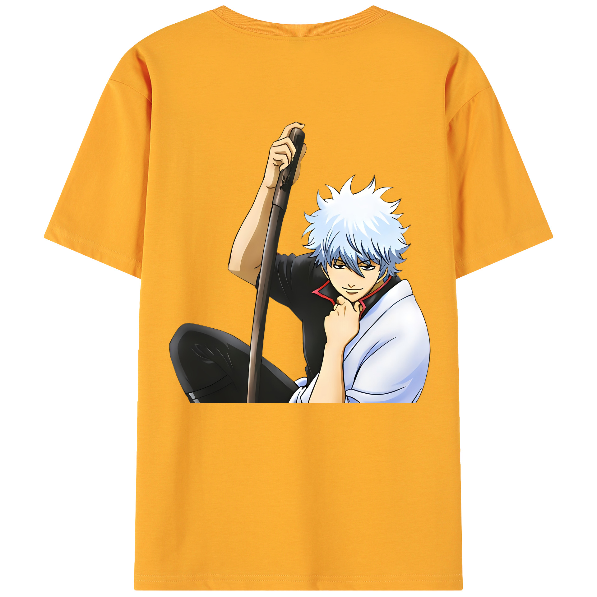 （画像用） ぎんたま 坂田銀時（さかたぎんとき） 神楽 志村新八（しむら しんぱち） GINTAMA Sakata Gintoki Kagura Shimura Shinpachi 綿100％ メンズ半袖Tシャツ（バックプリント） 通気性