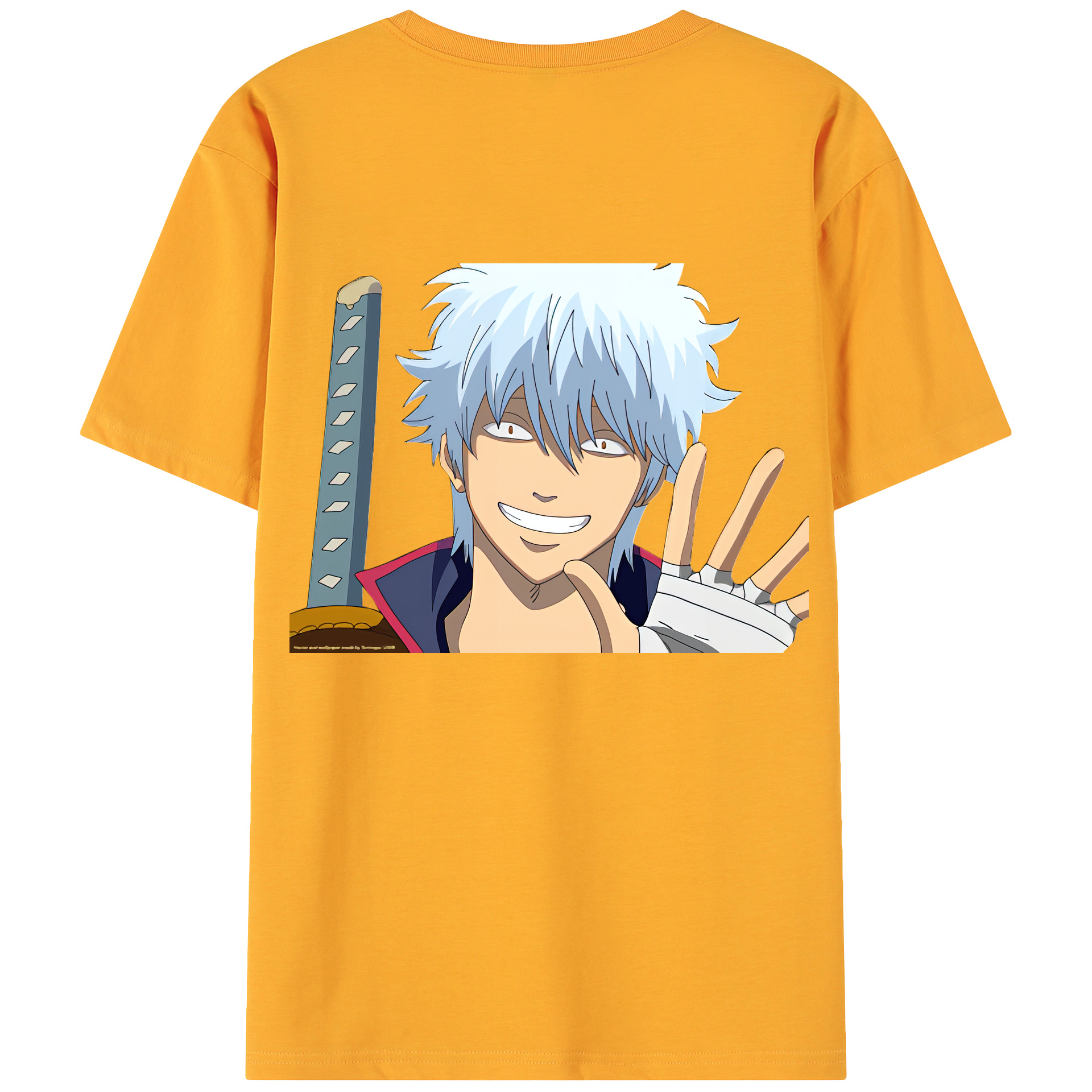 （画像用） ぎんたま 坂田銀時（さかたぎんとき） 神楽 志村新八（しむら しんぱち） GINTAMA Sakata Gintoki Kagura Shimura Shinpachi 綿100％ メンズ半袖Tシャツ（バックプリント） 通気性
