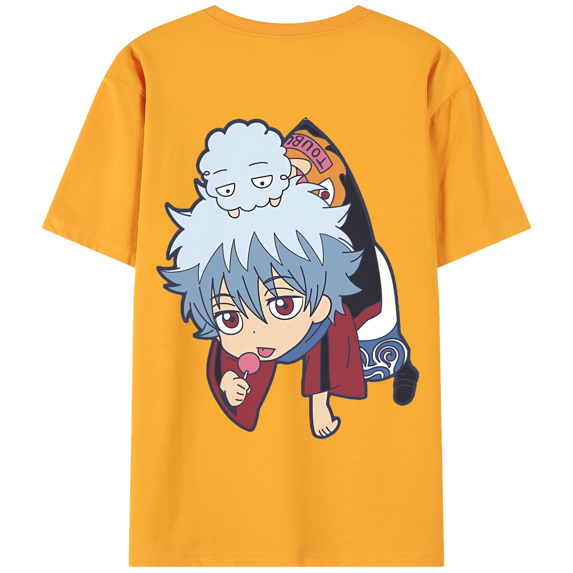 （画像用） ぎんたま 坂田銀時（さかたぎんとき） 神楽 志村新八（しむら しんぱち） GINTAMA Sakata Gintoki Kagura Shimura Shinpachi 綿100％ メンズ半袖Tシャツ（バックプリント） 通気性