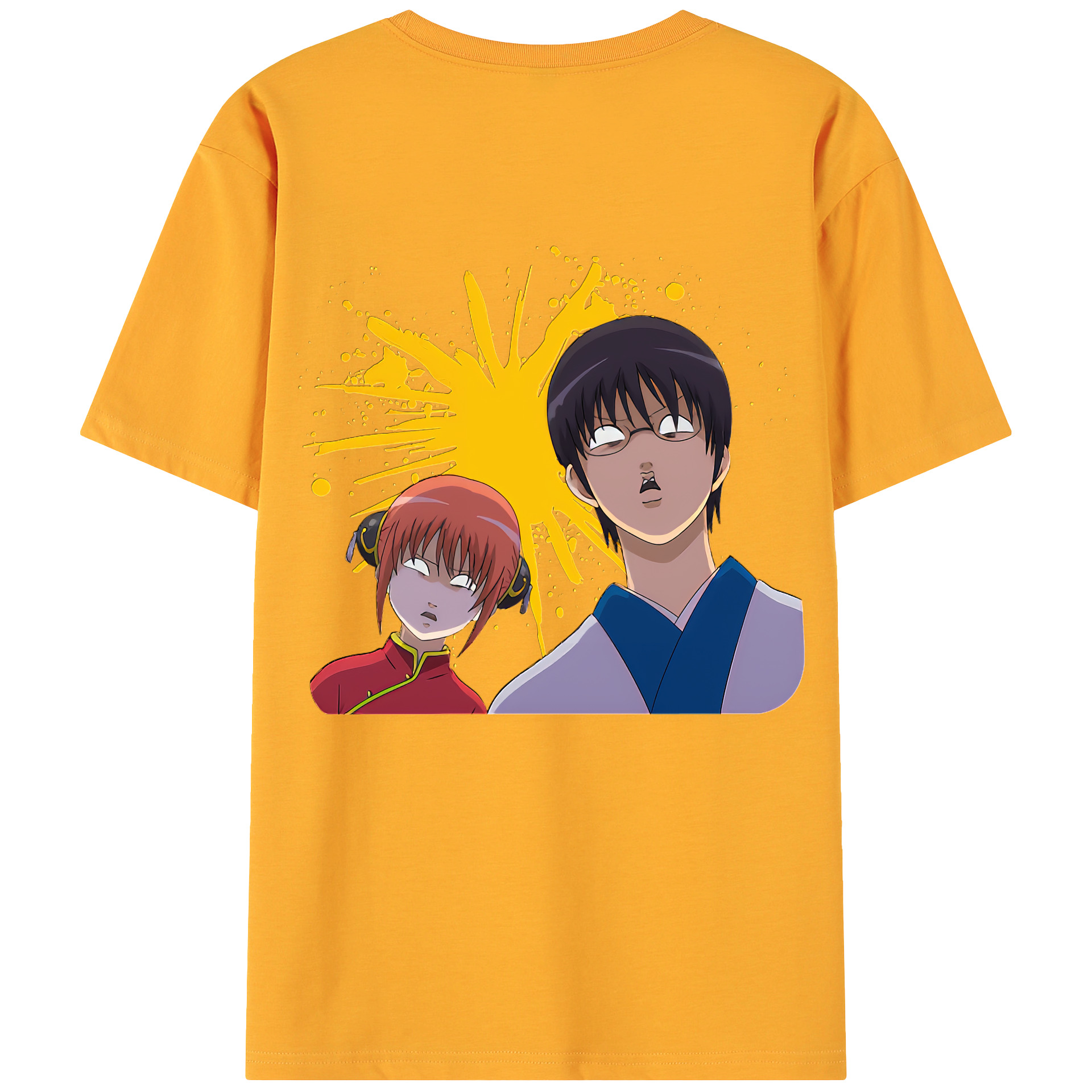 （画像用） ぎんたま 坂田銀時（さかたぎんとき） 神楽 志村新八（しむら しんぱち） GINTAMA Sakata Gintoki Kagura Shimura Shinpachi 綿100％ メンズ半袖Tシャツ（バックプリント） 通気性