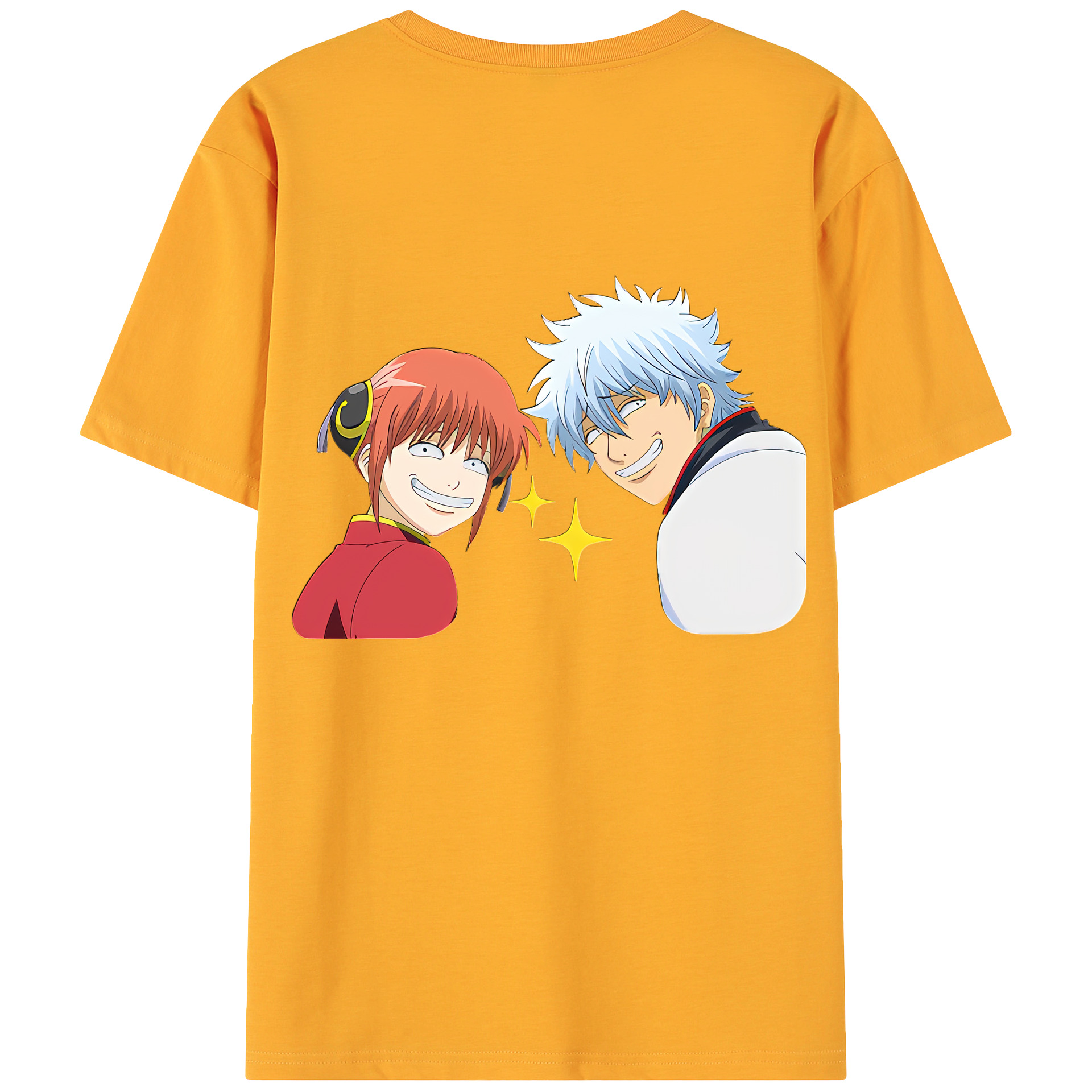 （画像用） ぎんたま 坂田銀時（さかたぎんとき） 神楽 志村新八（しむら しんぱち） GINTAMA Sakata Gintoki Kagura Shimura Shinpachi 綿100％ メンズ半袖Tシャツ（バックプリント） 通気性