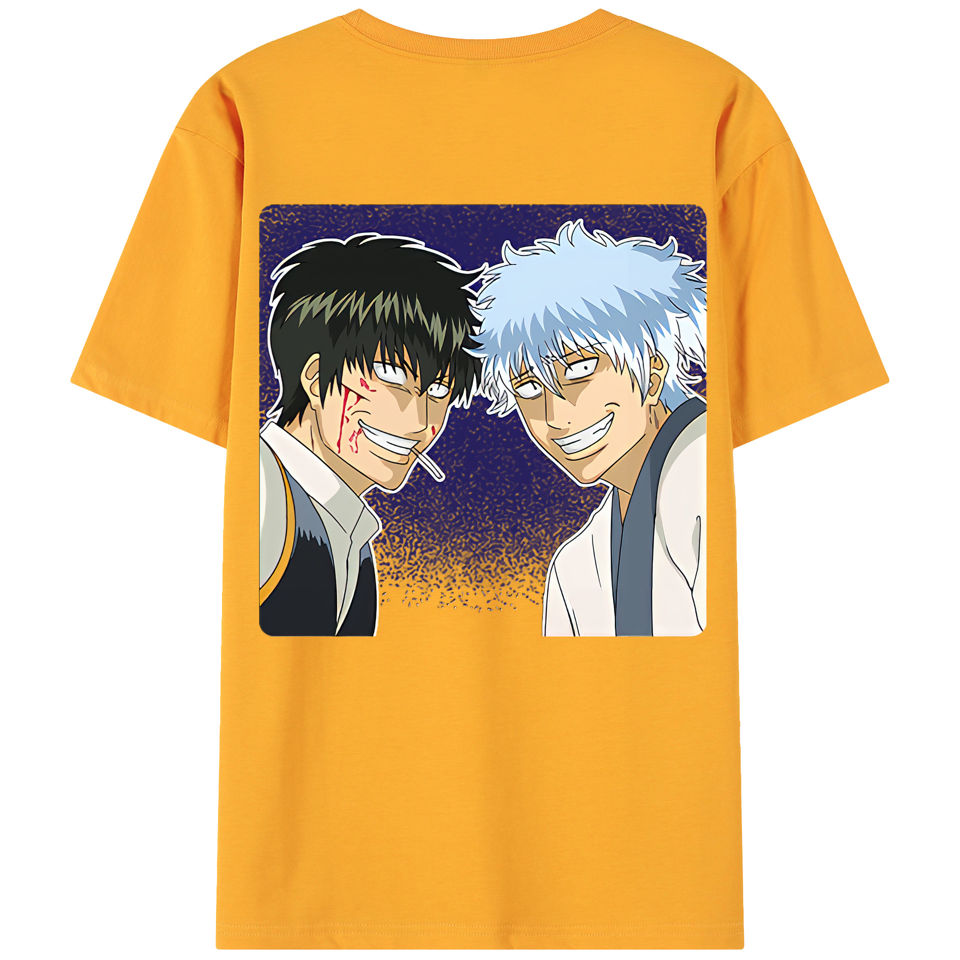 （画像用） ぎんたま 坂田銀時（さかたぎんとき） 神楽 志村新八（しむら しんぱち） GINTAMA Sakata Gintoki Kagura Shimura Shinpachi 綿100％ メンズ半袖Tシャツ（バックプリント） 通気性