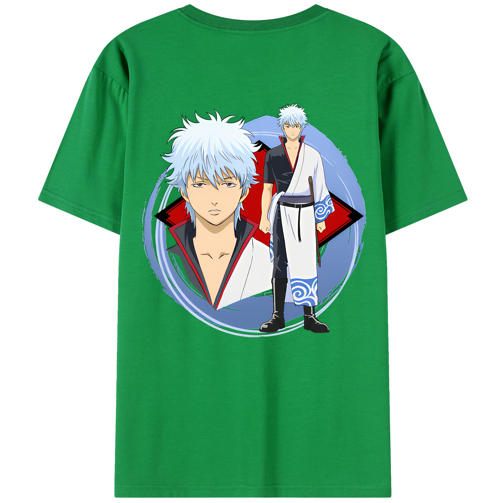 （画像用） ぎんたま 坂田銀時（さかたぎんとき） 神楽 志村新八（しむら しんぱち） GINTAMA Sakata Gintoki Kagura Shimura Shinpachi 綿100％ メンズ半袖Tシャツ（バックプリント） 通気性