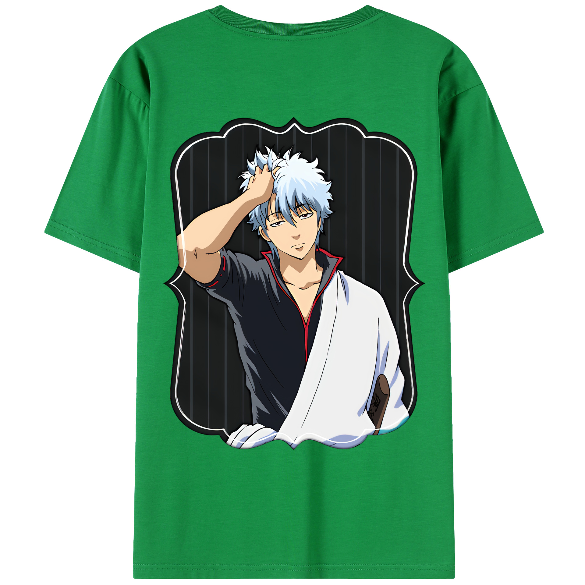 （画像用） ぎんたま 坂田銀時（さかたぎんとき） 神楽 志村新八（しむら しんぱち） GINTAMA Sakata Gintoki Kagura Shimura Shinpachi 綿100％ メンズ半袖Tシャツ（バックプリント） 通気性