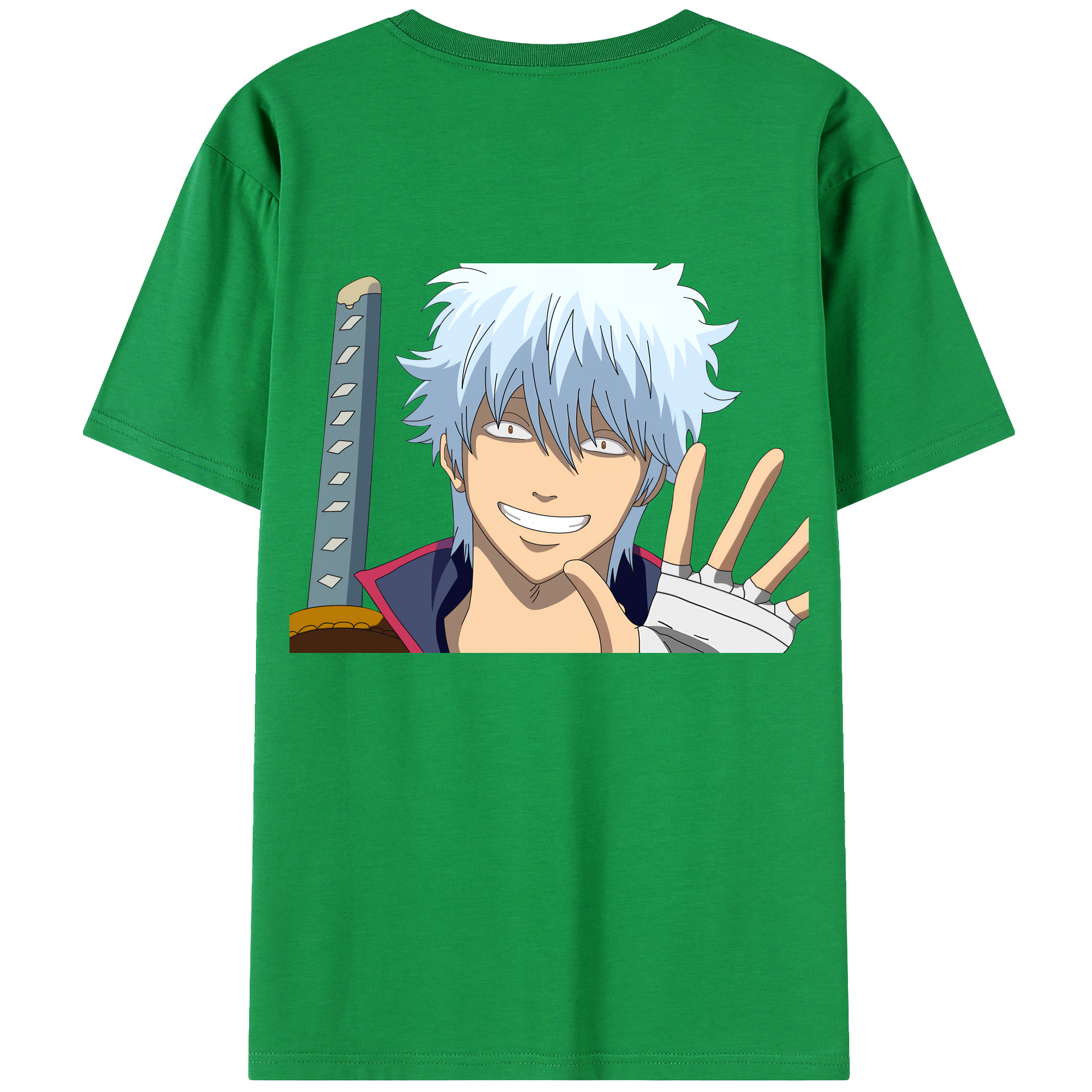 （画像用） ぎんたま 坂田銀時（さかたぎんとき） 神楽 志村新八（しむら しんぱち） GINTAMA Sakata Gintoki Kagura Shimura Shinpachi 綿100％ メンズ半袖Tシャツ（バックプリント） 通気性