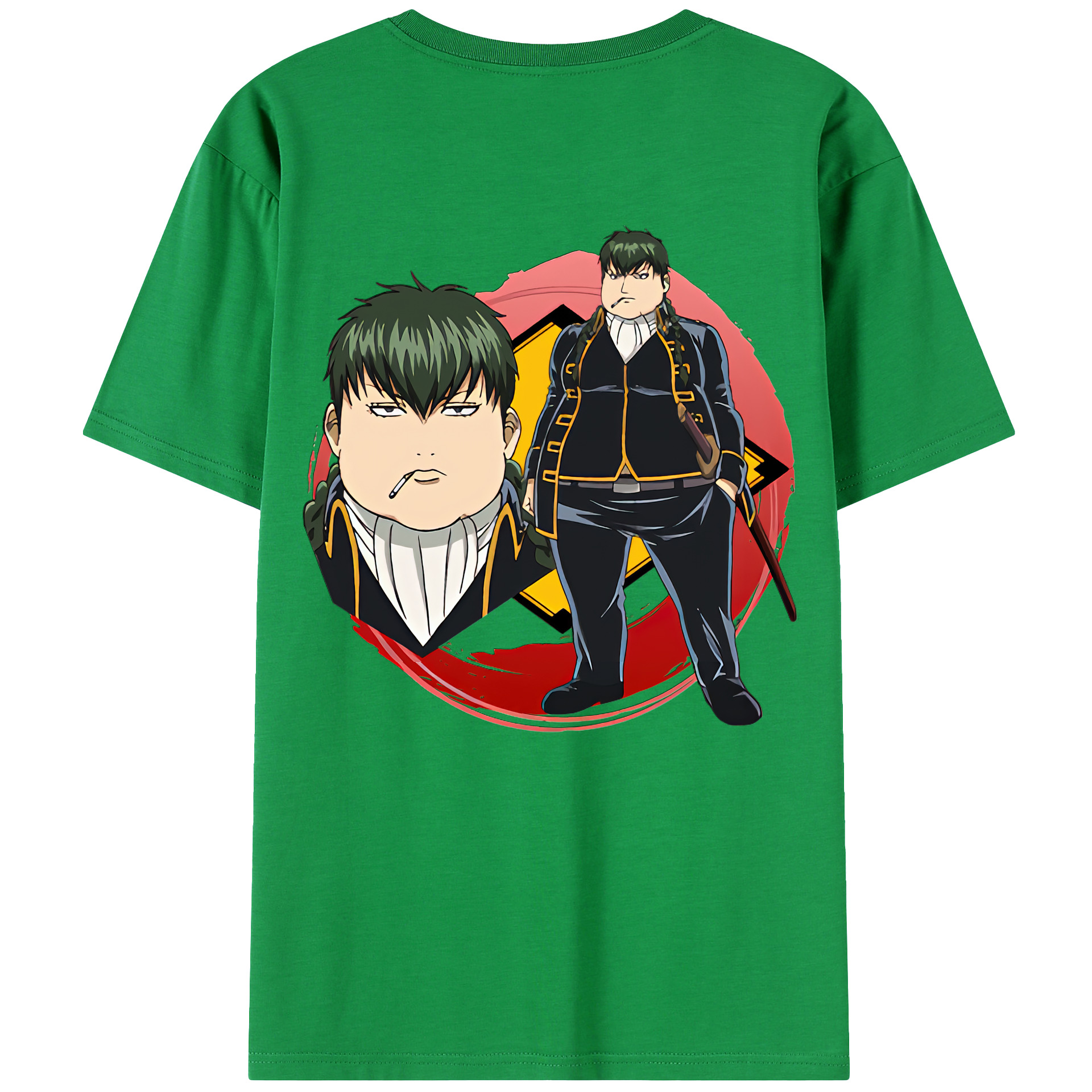 （画像用） ぎんたま 坂田銀時（さかたぎんとき） 神楽 志村新八（しむら しんぱち） GINTAMA Sakata Gintoki Kagura Shimura Shinpachi 綿100％ メンズ半袖Tシャツ（バックプリント） 通気性