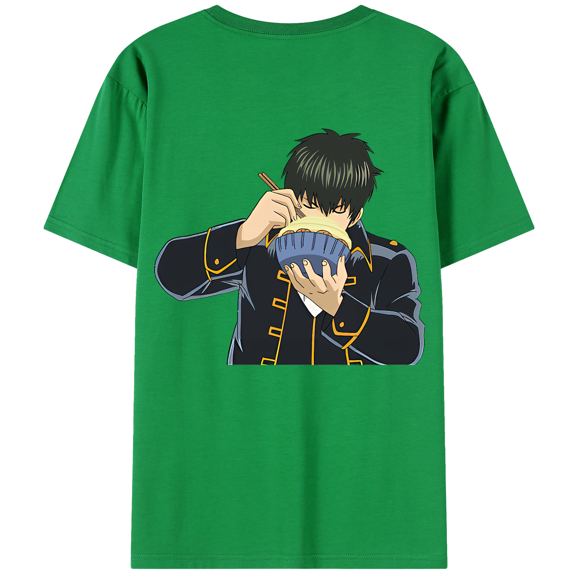 （画像用） ぎんたま 坂田銀時（さかたぎんとき） 神楽 志村新八（しむら しんぱち） GINTAMA Sakata Gintoki Kagura Shimura Shinpachi 綿100％ メンズ半袖Tシャツ（バックプリント） 通気性