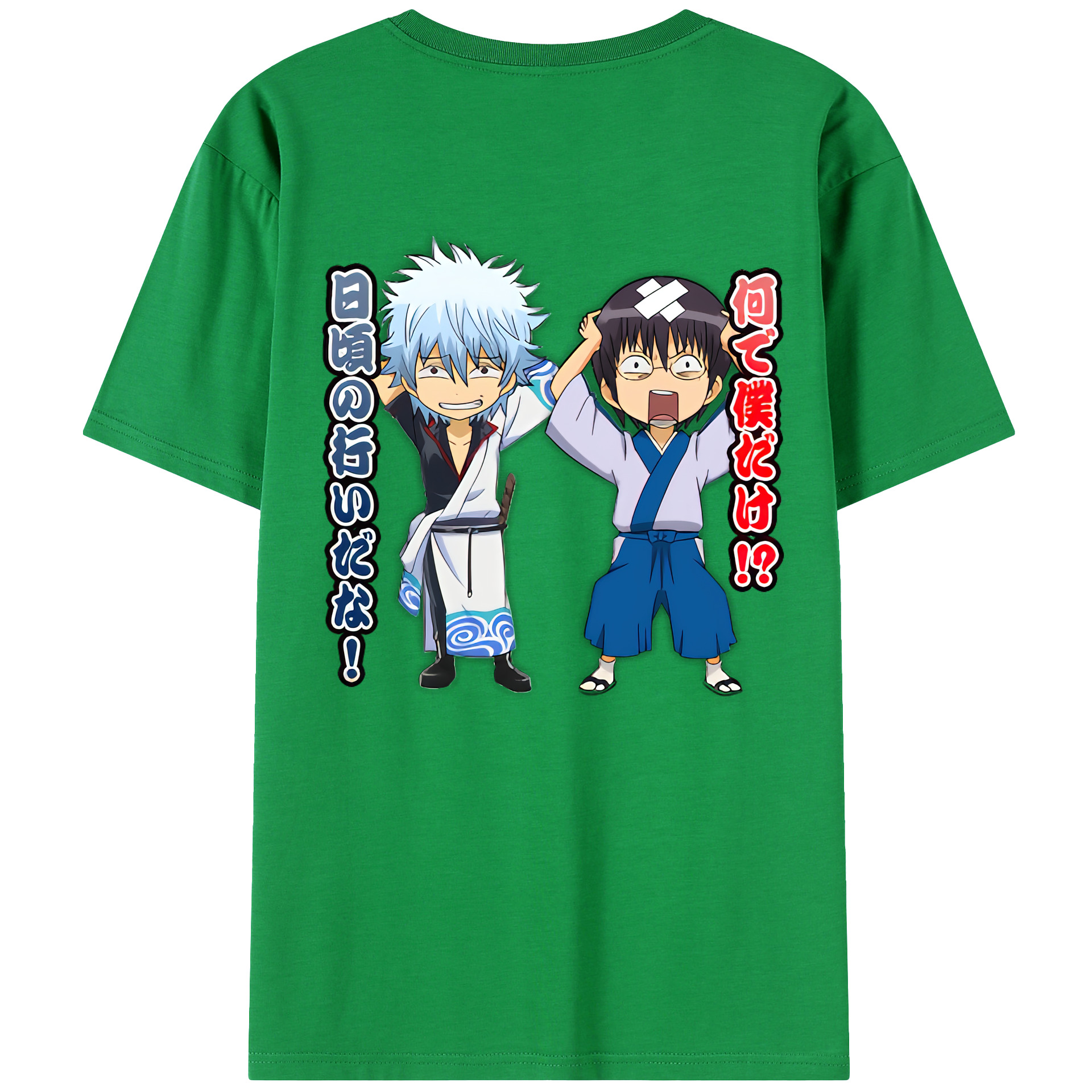 （画像用） ぎんたま 坂田銀時（さかたぎんとき） 神楽 志村新八（しむら しんぱち） GINTAMA Sakata Gintoki Kagura Shimura Shinpachi 綿100％ メンズ半袖Tシャツ（バックプリント） 通気性