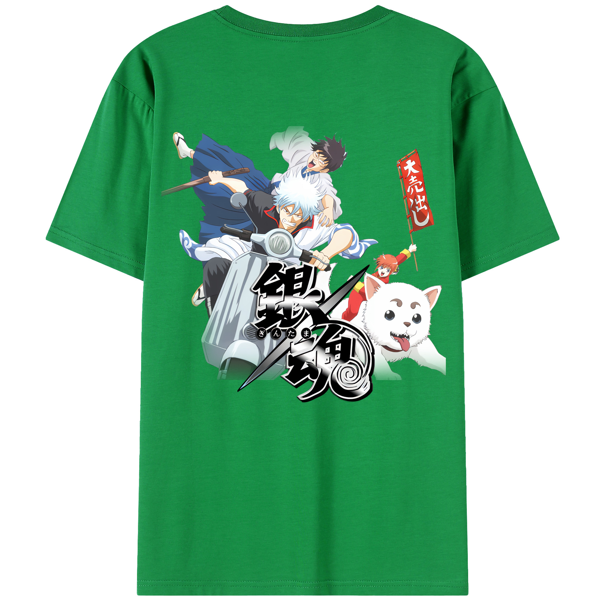 （画像用） ぎんたま 坂田銀時（さかたぎんとき） 神楽 志村新八（しむら しんぱち） GINTAMA Sakata Gintoki Kagura Shimura Shinpachi 綿100％ メンズ半袖Tシャツ（バックプリント） 通気性