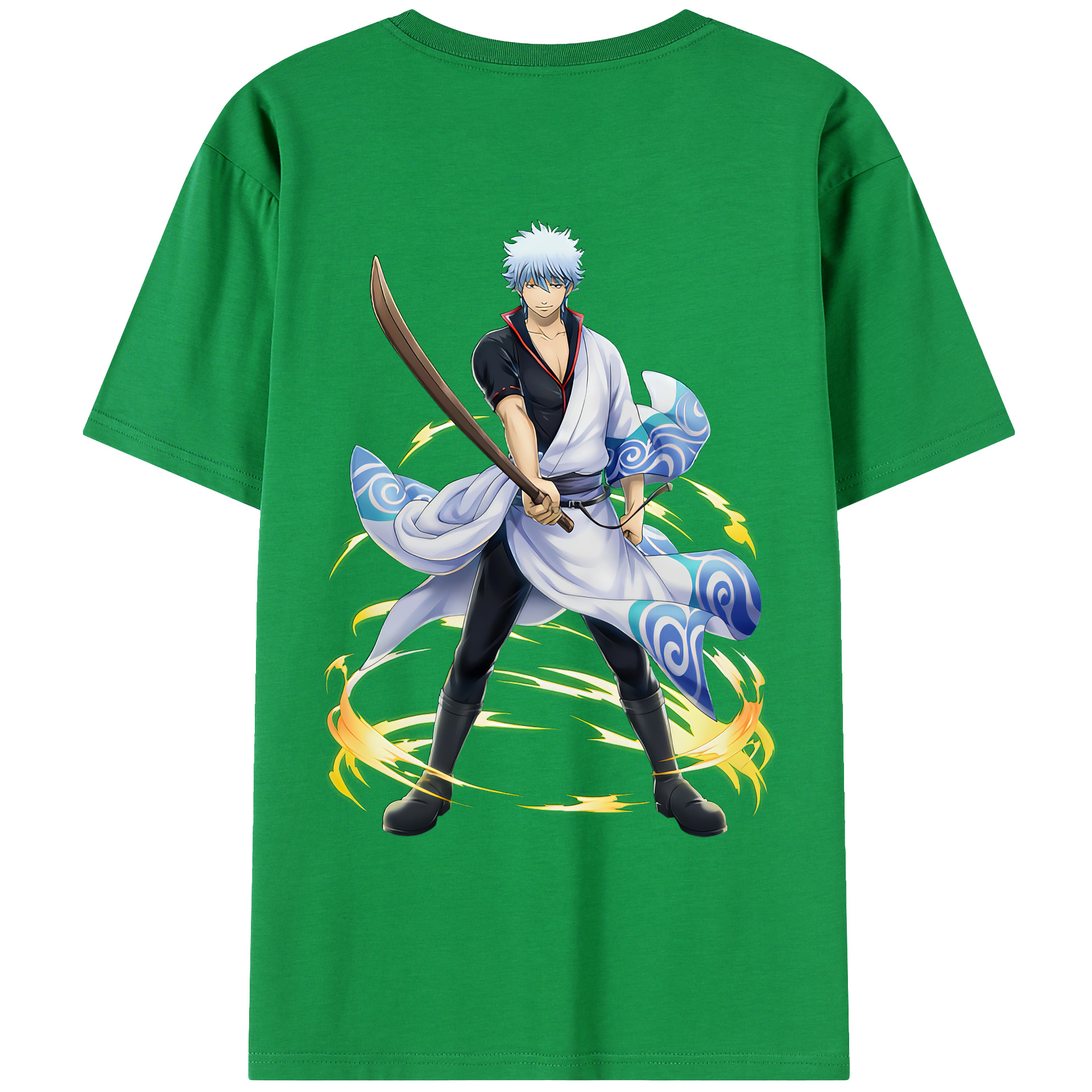 （画像用） ぎんたま 坂田銀時（さかたぎんとき） 神楽 志村新八（しむら しんぱち） GINTAMA Sakata Gintoki Kagura Shimura Shinpachi 綿100％ メンズ半袖Tシャツ（バックプリント） 通気性