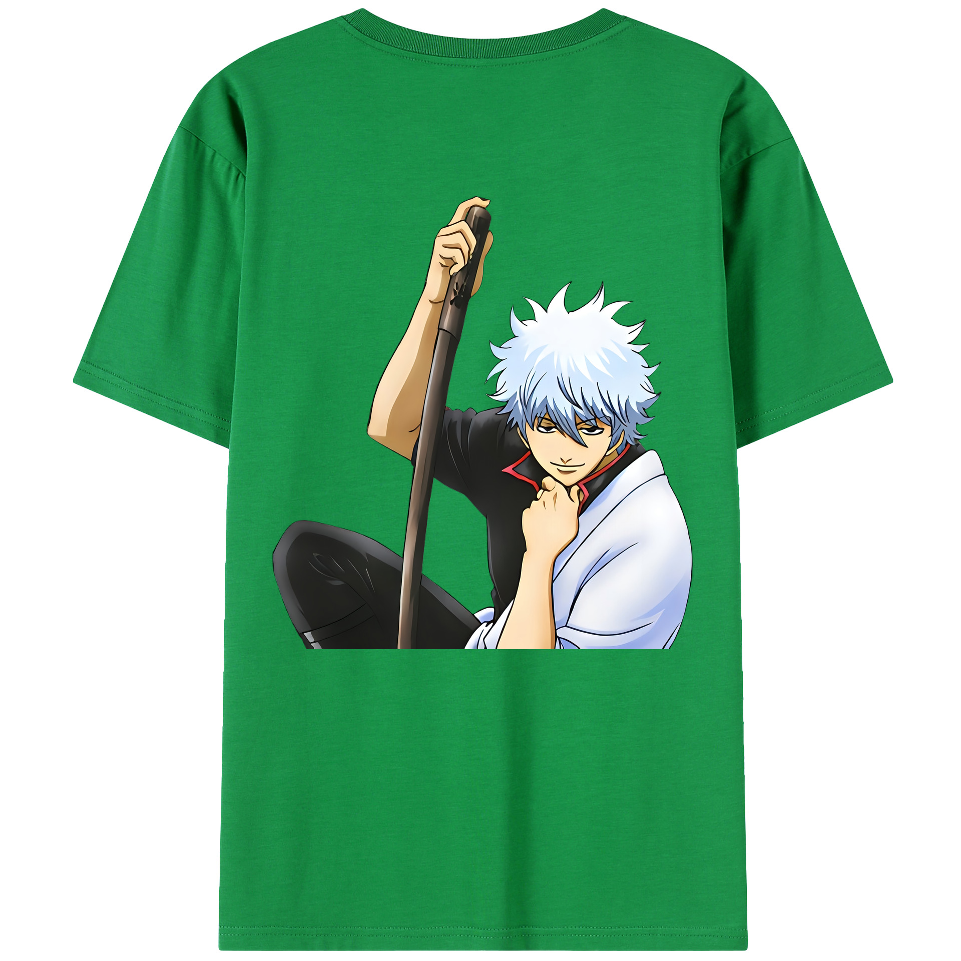 （画像用） ぎんたま 坂田銀時（さかたぎんとき） 神楽 志村新八（しむら しんぱち） GINTAMA Sakata Gintoki Kagura Shimura Shinpachi 綿100％ メンズ半袖Tシャツ（バックプリント） 通気性