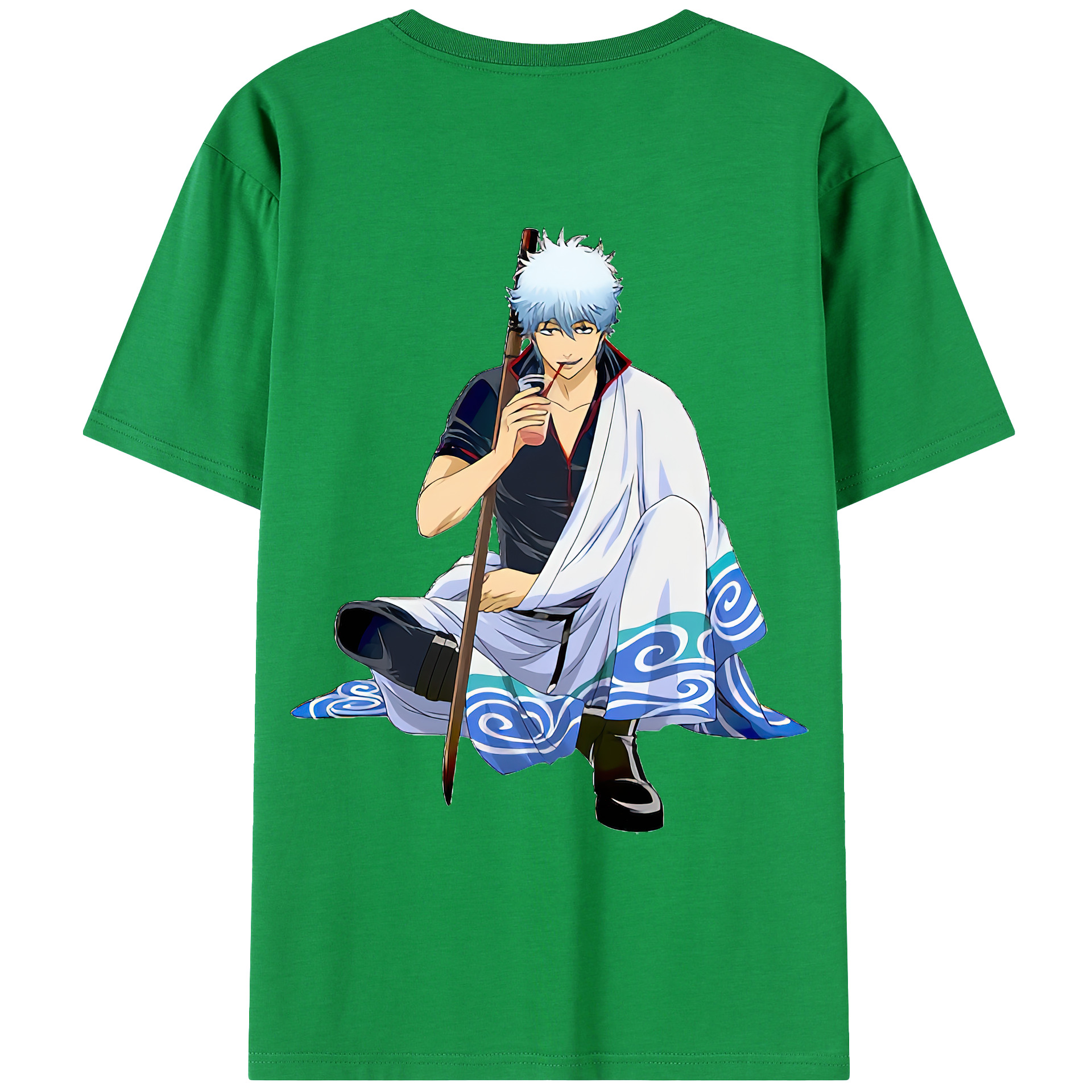 （画像用） ぎんたま 坂田銀時（さかたぎんとき） 神楽 志村新八（しむら しんぱち） GINTAMA Sakata Gintoki Kagura Shimura Shinpachi 綿100％ メンズ半袖Tシャツ（バックプリント） 通気性