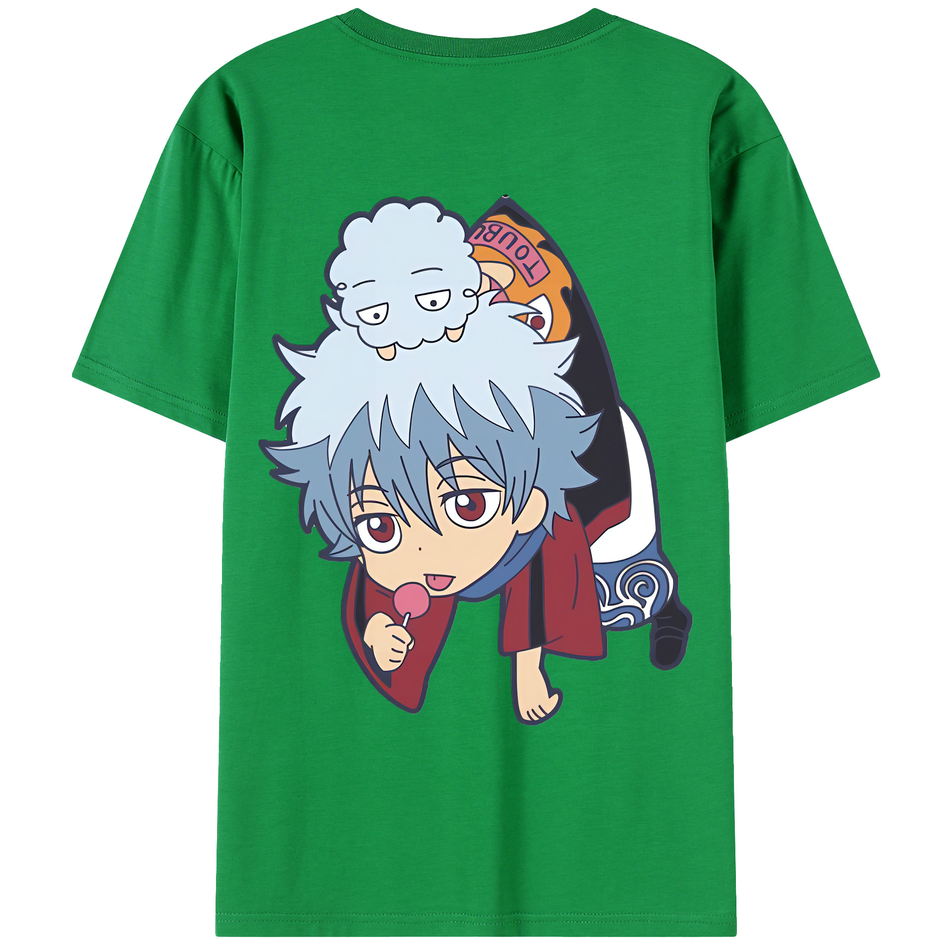 （画像用） ぎんたま 坂田銀時（さかたぎんとき） 神楽 志村新八（しむら しんぱち） GINTAMA Sakata Gintoki Kagura Shimura Shinpachi 綿100％ メンズ半袖Tシャツ（バックプリント） 通気性