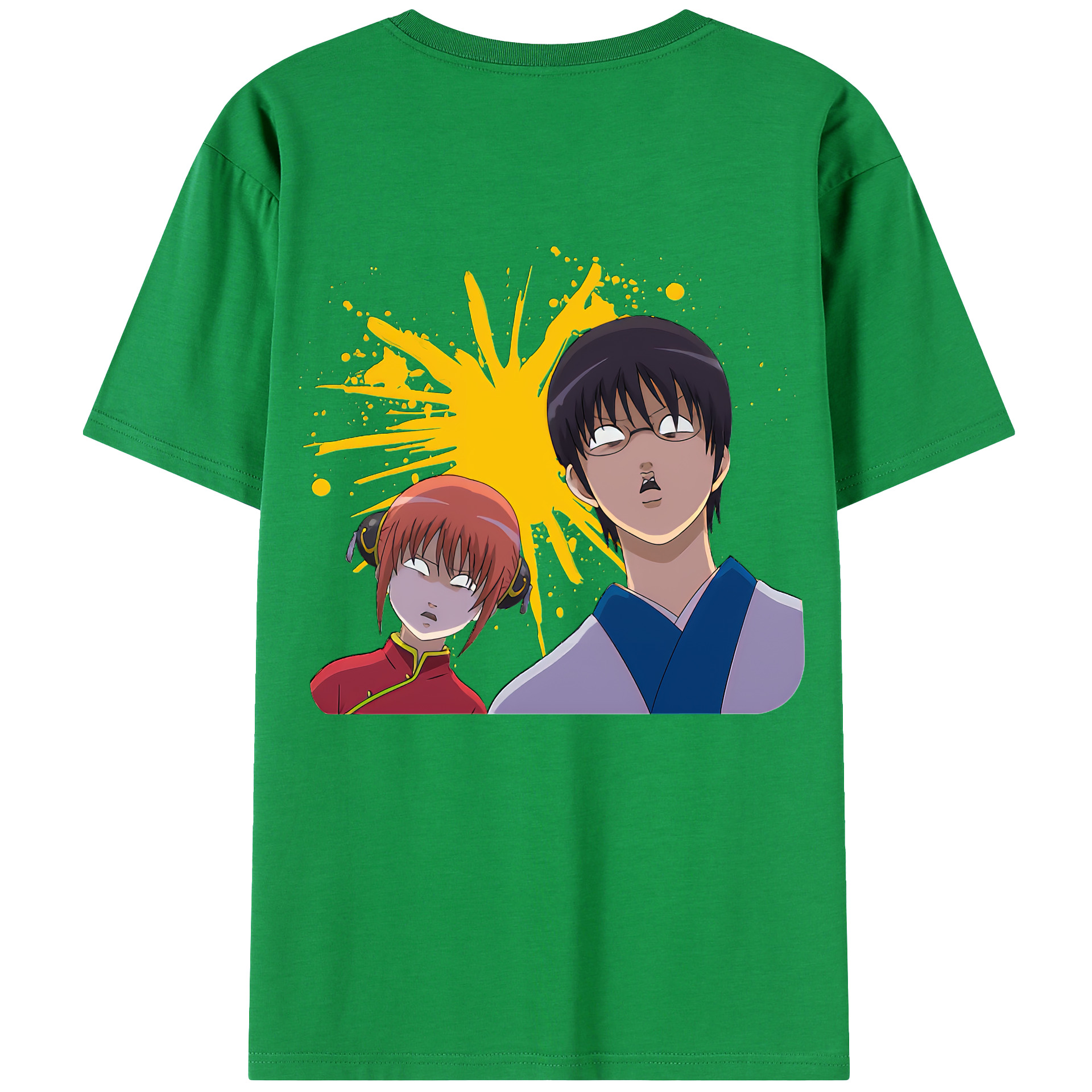 （画像用） ぎんたま 坂田銀時（さかたぎんとき） 神楽 志村新八（しむら しんぱち） GINTAMA Sakata Gintoki Kagura Shimura Shinpachi 綿100％ メンズ半袖Tシャツ（バックプリント） 通気性