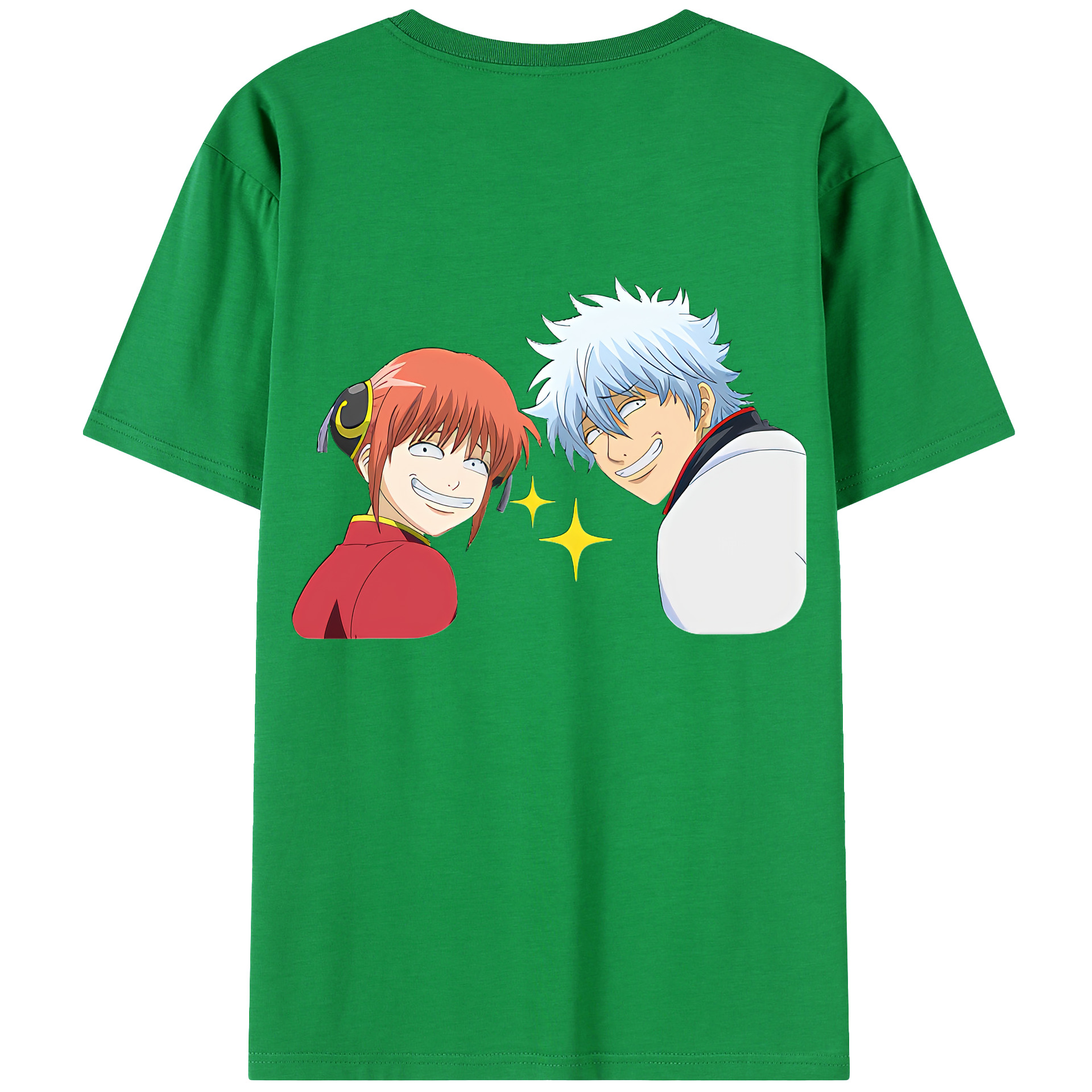 （画像用） ぎんたま 坂田銀時（さかたぎんとき） 神楽 志村新八（しむら しんぱち） GINTAMA Sakata Gintoki Kagura Shimura Shinpachi 綿100％ メンズ半袖Tシャツ（バックプリント） 通気性
