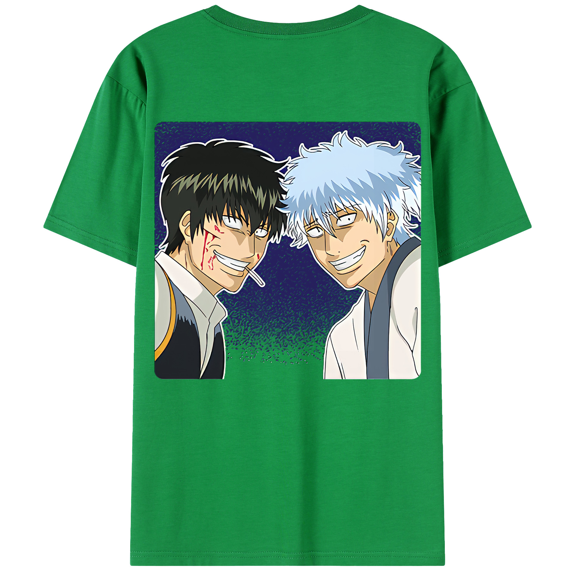 （画像用） ぎんたま 坂田銀時（さかたぎんとき） 神楽 志村新八（しむら しんぱち） GINTAMA Sakata Gintoki Kagura Shimura Shinpachi 綿100％ メンズ半袖Tシャツ（バックプリント） 通気性
