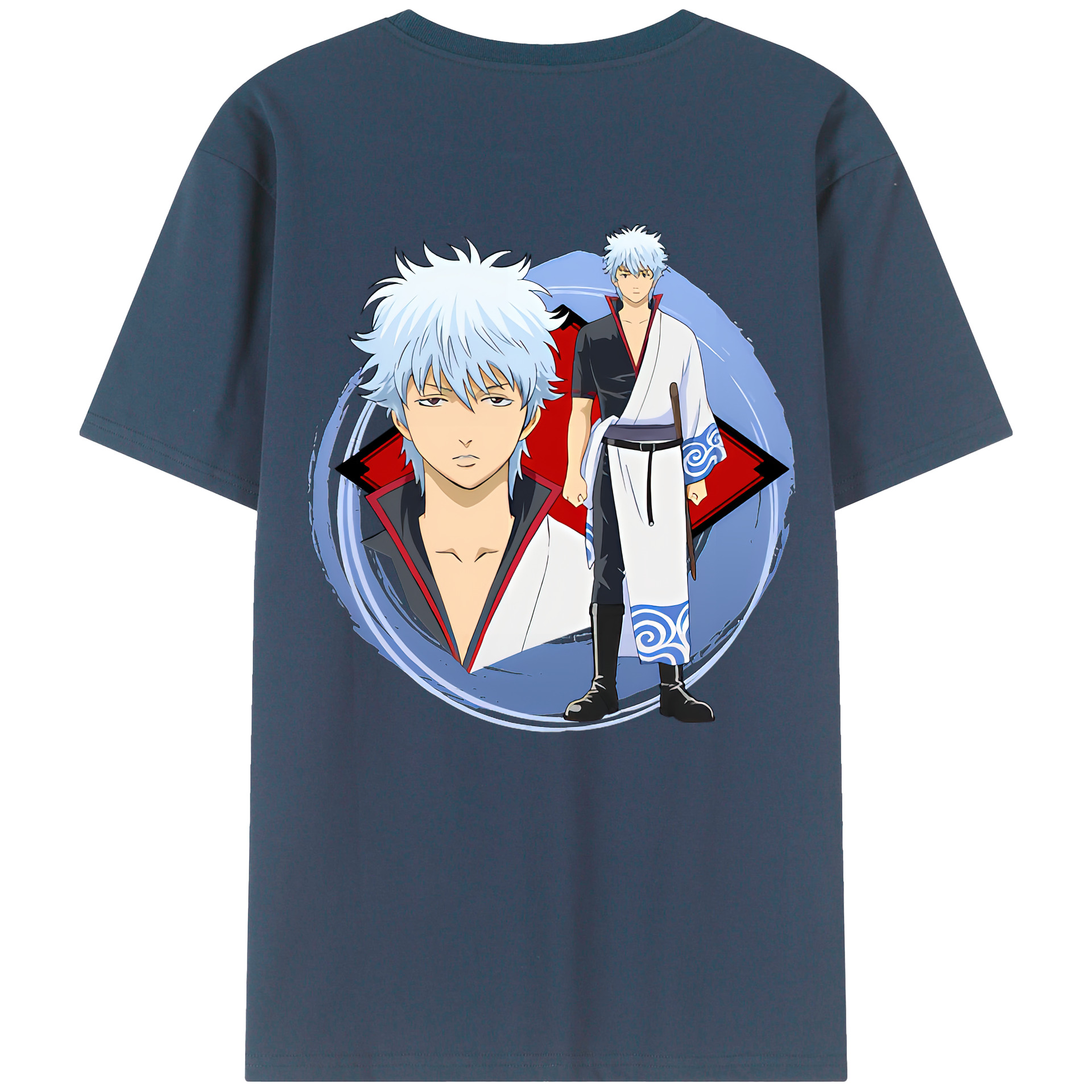 （画像用） ぎんたま 坂田銀時（さかたぎんとき） 神楽 志村新八（しむら しんぱち） GINTAMA Sakata Gintoki Kagura Shimura Shinpachi 綿100％ メンズ半袖Tシャツ（バックプリント） 通気性