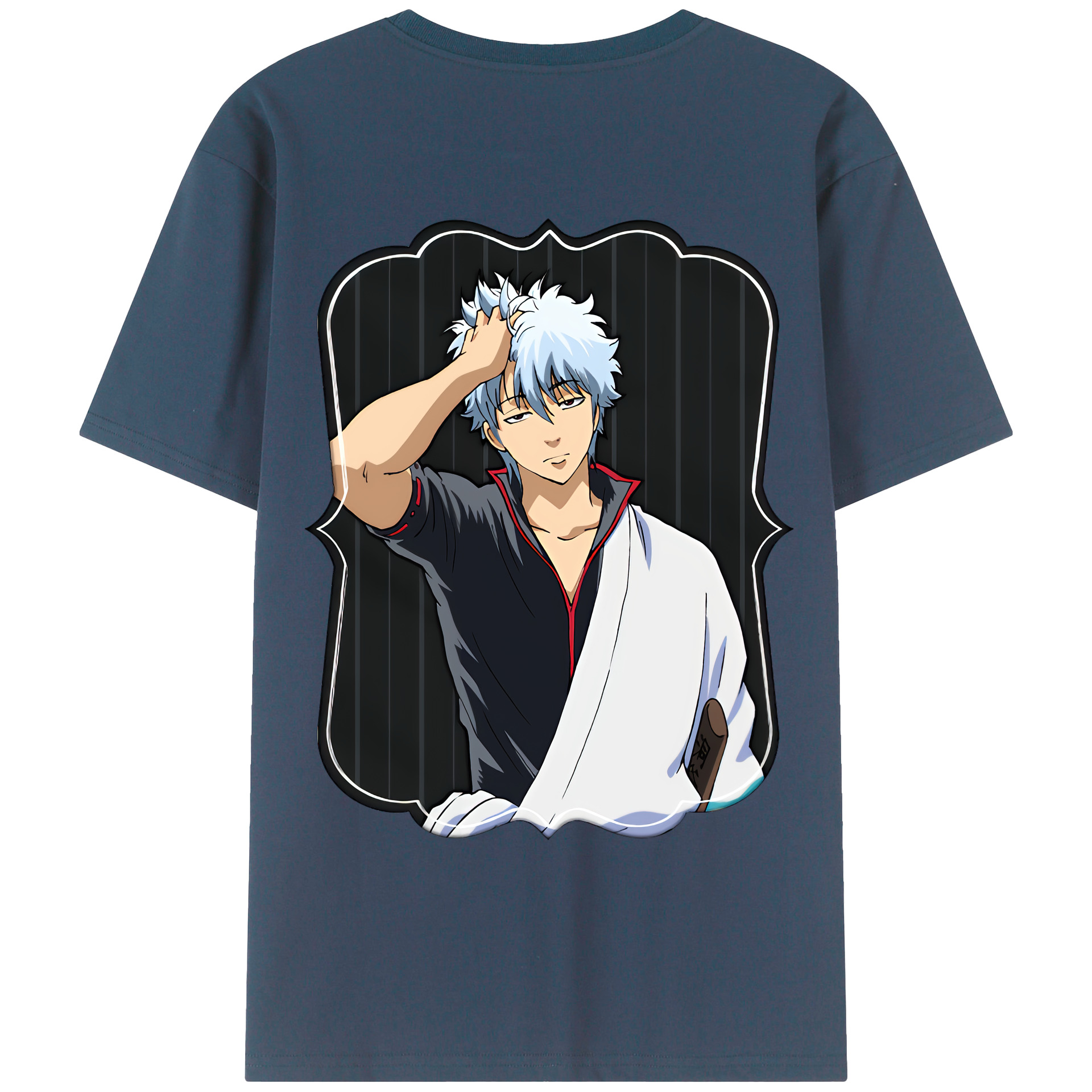 （画像用） ぎんたま 坂田銀時（さかたぎんとき） 神楽 志村新八（しむら しんぱち） GINTAMA Sakata Gintoki Kagura Shimura Shinpachi 綿100％ メンズ半袖Tシャツ（バックプリント） 通気性