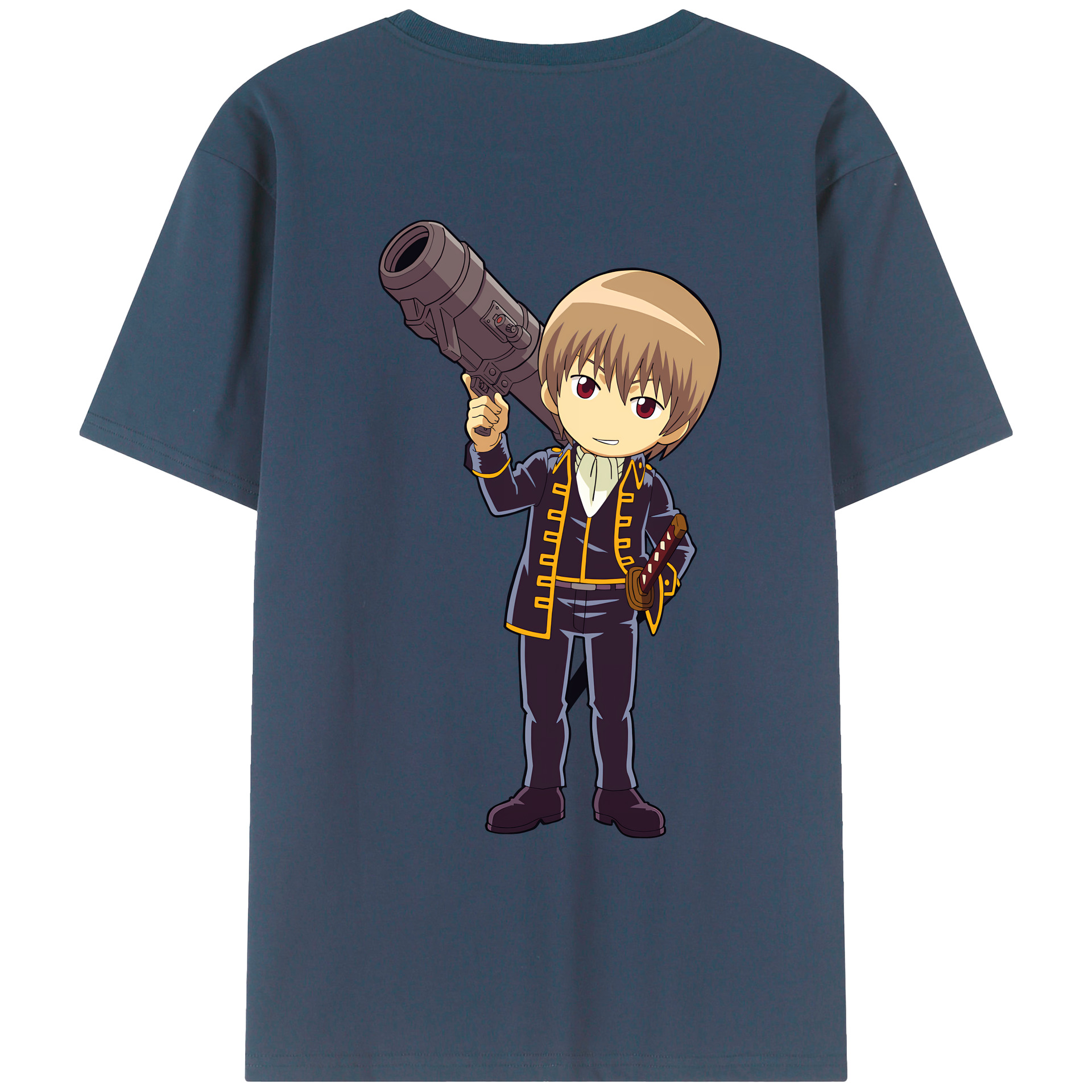 （画像用） ぎんたま 坂田銀時（さかたぎんとき） 神楽 志村新八（しむら しんぱち） GINTAMA Sakata Gintoki Kagura Shimura Shinpachi 綿100％ メンズ半袖Tシャツ（バックプリント） 通気性