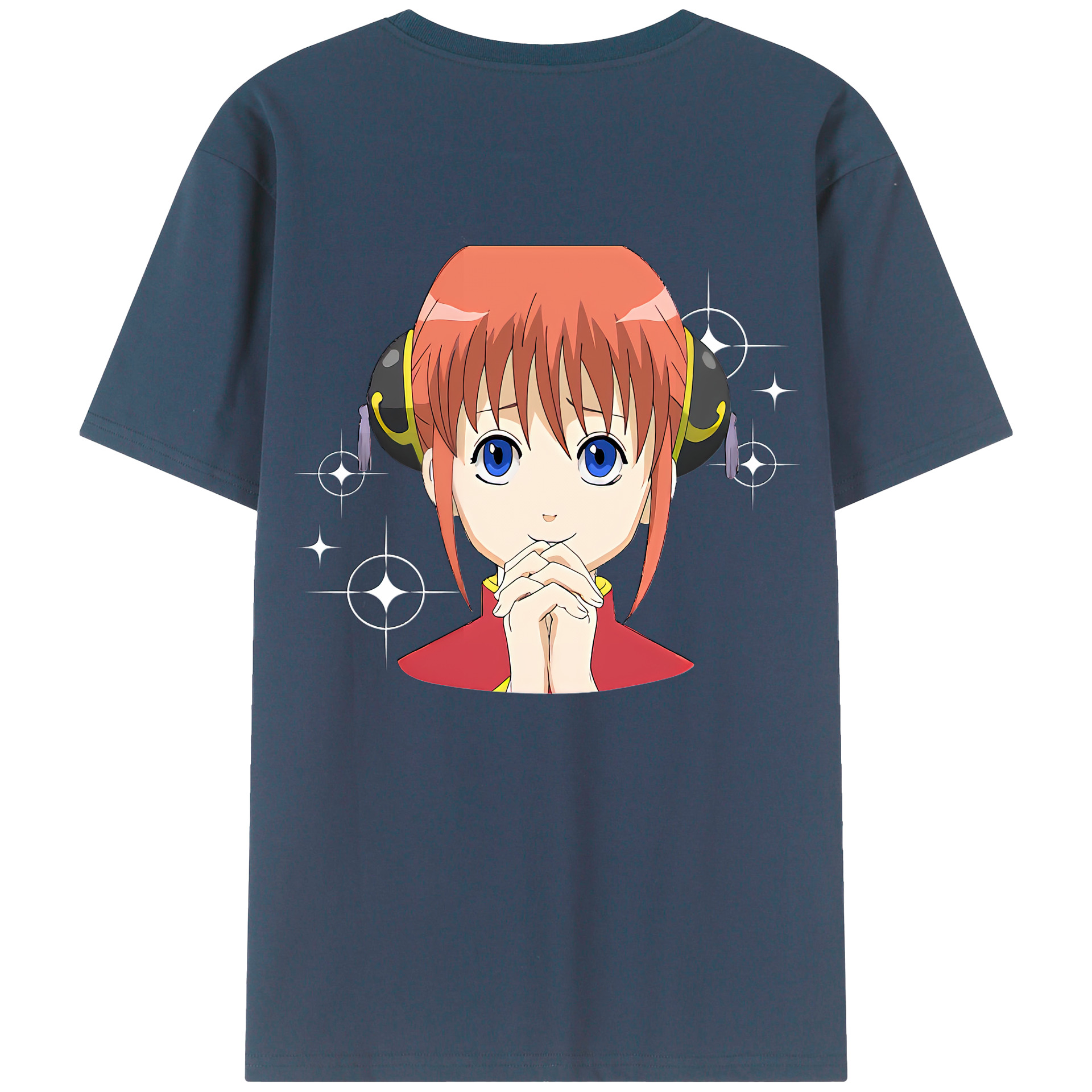 （画像用） ぎんたま 坂田銀時（さかたぎんとき） 神楽 志村新八（しむら しんぱち） GINTAMA Sakata Gintoki Kagura Shimura Shinpachi 綿100％ メンズ半袖Tシャツ（バックプリント） 通気性
