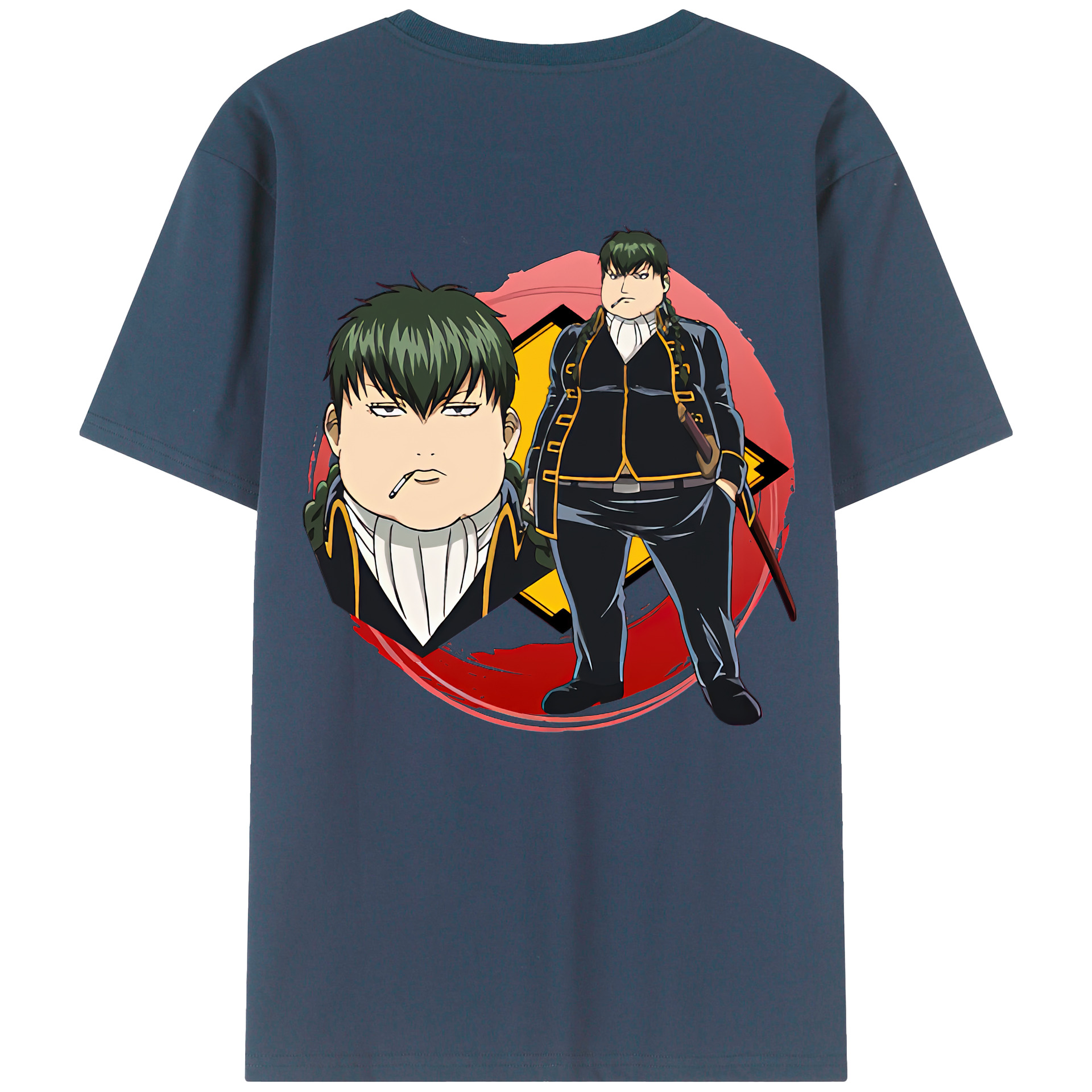（画像用） ぎんたま 坂田銀時（さかたぎんとき） 神楽 志村新八（しむら しんぱち） GINTAMA Sakata Gintoki Kagura Shimura Shinpachi 綿100％ メンズ半袖Tシャツ（バックプリント） 通気性