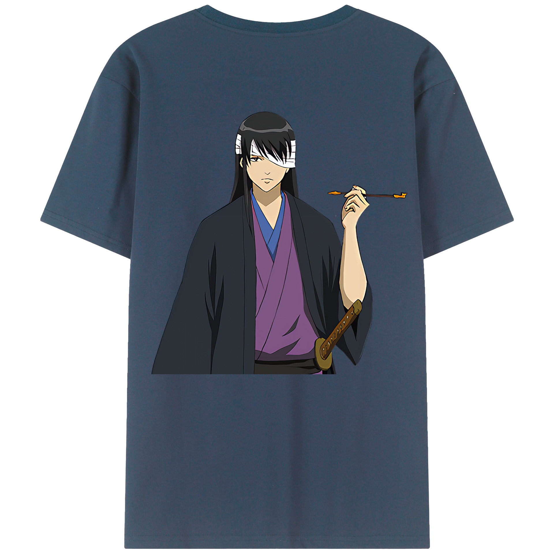 （画像用） ぎんたま 坂田銀時（さかたぎんとき） 神楽 志村新八（しむら しんぱち） GINTAMA Sakata Gintoki Kagura Shimura Shinpachi 綿100％ メンズ半袖Tシャツ（バックプリント） 通気性