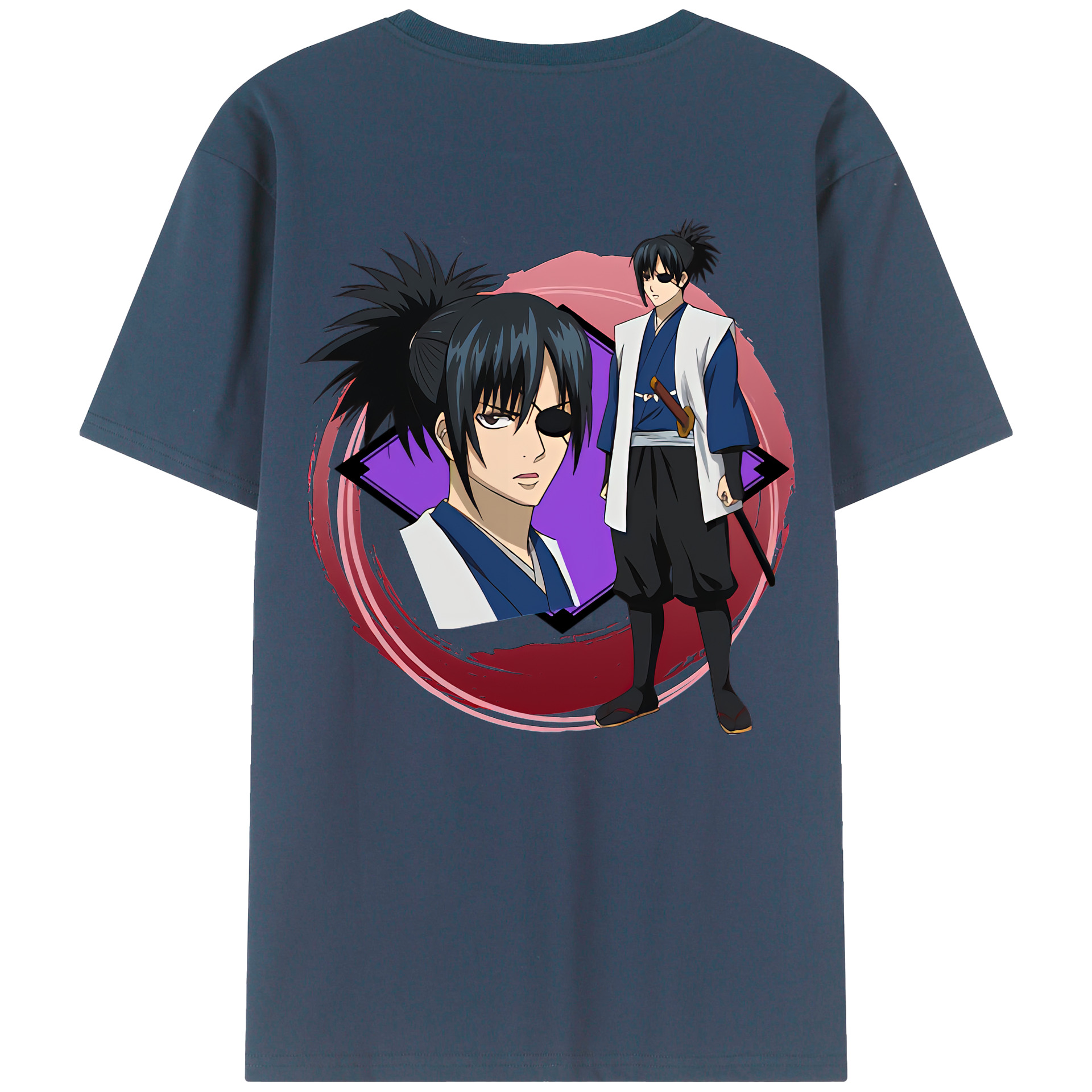 （画像用） ぎんたま 坂田銀時（さかたぎんとき） 神楽 志村新八（しむら しんぱち） GINTAMA Sakata Gintoki Kagura Shimura Shinpachi 綿100％ メンズ半袖Tシャツ（バックプリント） 通気性