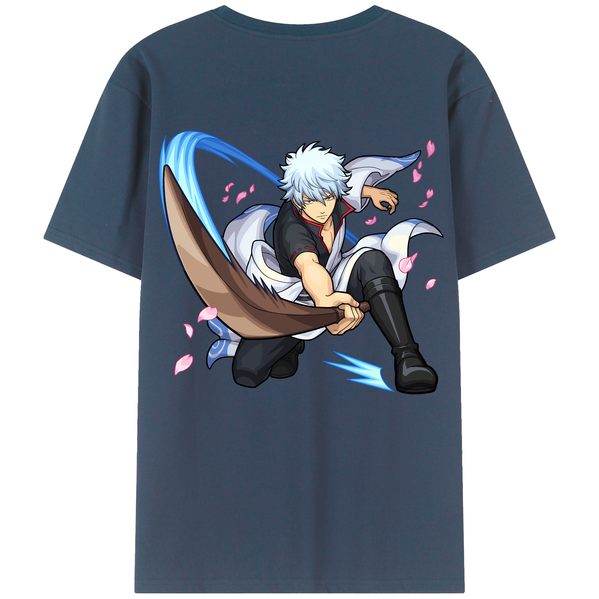 （画像用） ぎんたま 坂田銀時（さかたぎんとき） 神楽 志村新八（しむら しんぱち） GINTAMA Sakata Gintoki Kagura Shimura Shinpachi 綿100％ メンズ半袖Tシャツ（バックプリント） 通気性