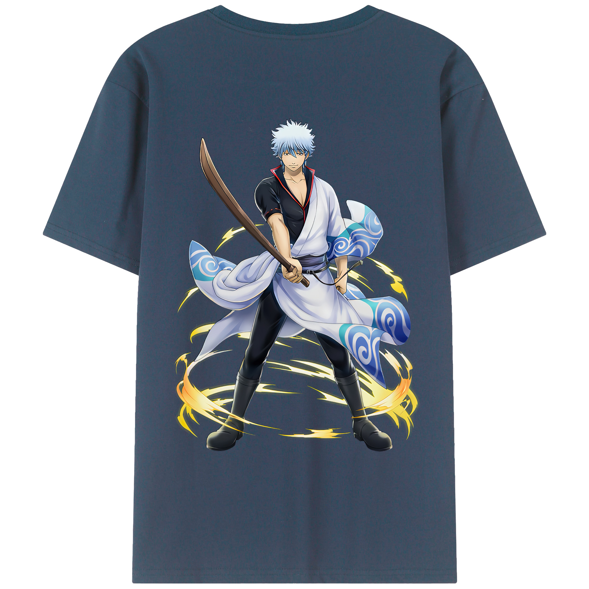 （画像用） ぎんたま 坂田銀時（さかたぎんとき） 神楽 志村新八（しむら しんぱち） GINTAMA Sakata Gintoki Kagura Shimura Shinpachi 綿100％ メンズ半袖Tシャツ（バックプリント） 通気性