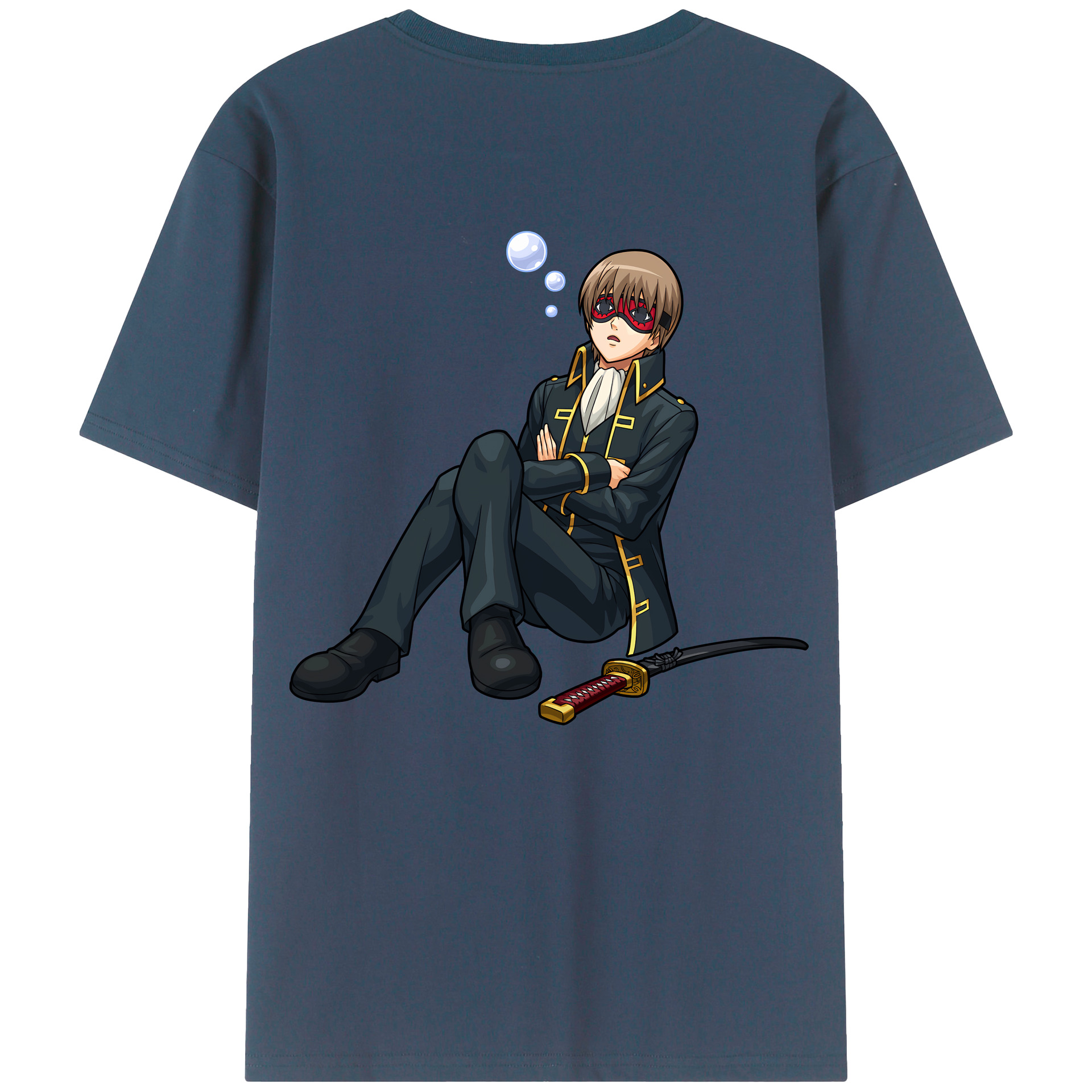 （画像用） ぎんたま 坂田銀時（さかたぎんとき） 神楽 志村新八（しむら しんぱち） GINTAMA Sakata Gintoki Kagura Shimura Shinpachi 綿100％ メンズ半袖Tシャツ（バックプリント） 通気性