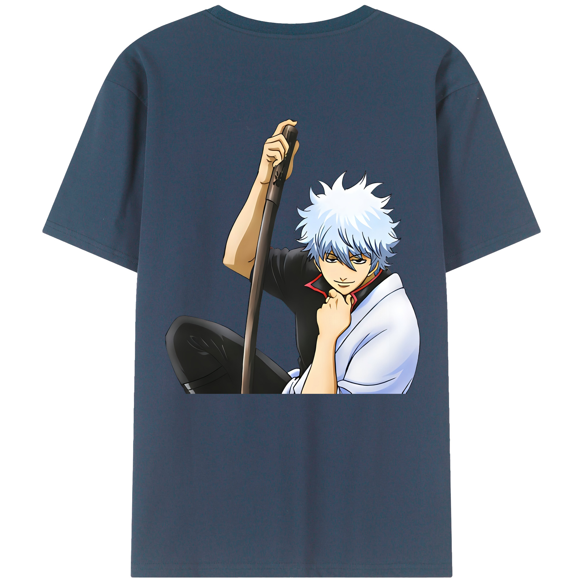 （画像用） ぎんたま 坂田銀時（さかたぎんとき） 神楽 志村新八（しむら しんぱち） GINTAMA Sakata Gintoki Kagura Shimura Shinpachi 綿100％ メンズ半袖Tシャツ（バックプリント） 通気性