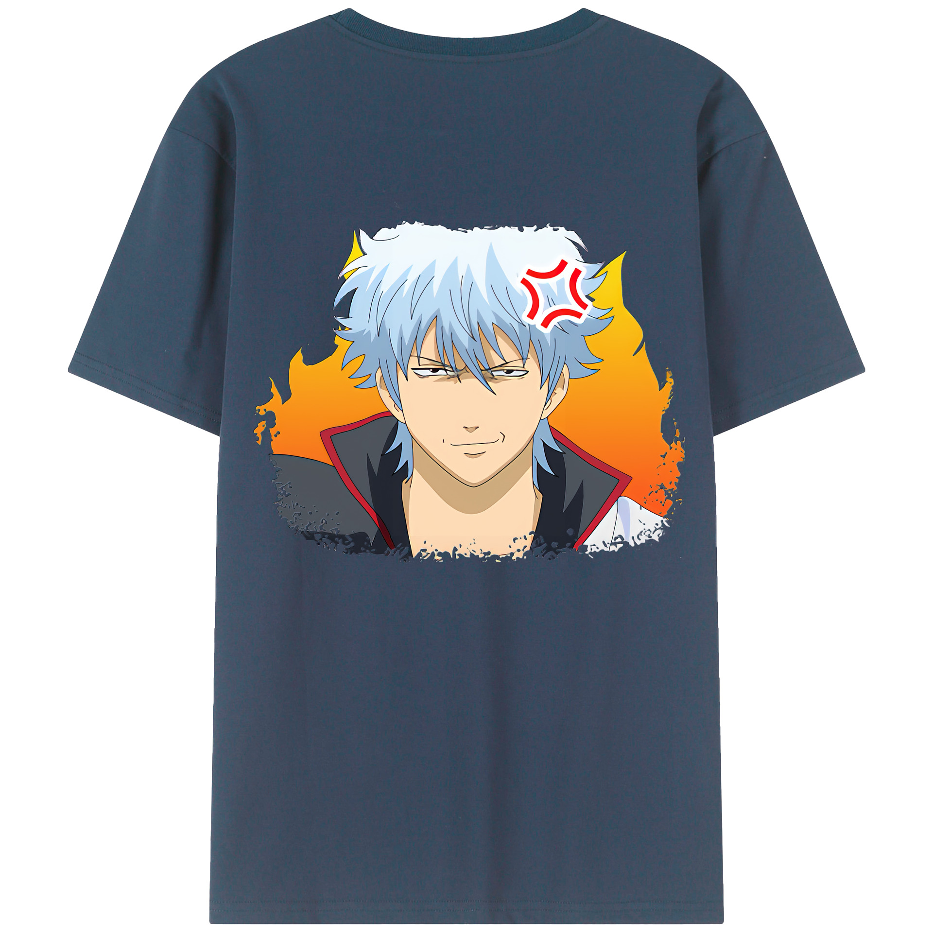 （画像用） ぎんたま 坂田銀時（さかたぎんとき） 神楽 志村新八（しむら しんぱち） GINTAMA Sakata Gintoki Kagura Shimura Shinpachi 綿100％ メンズ半袖Tシャツ（バックプリント） 通気性