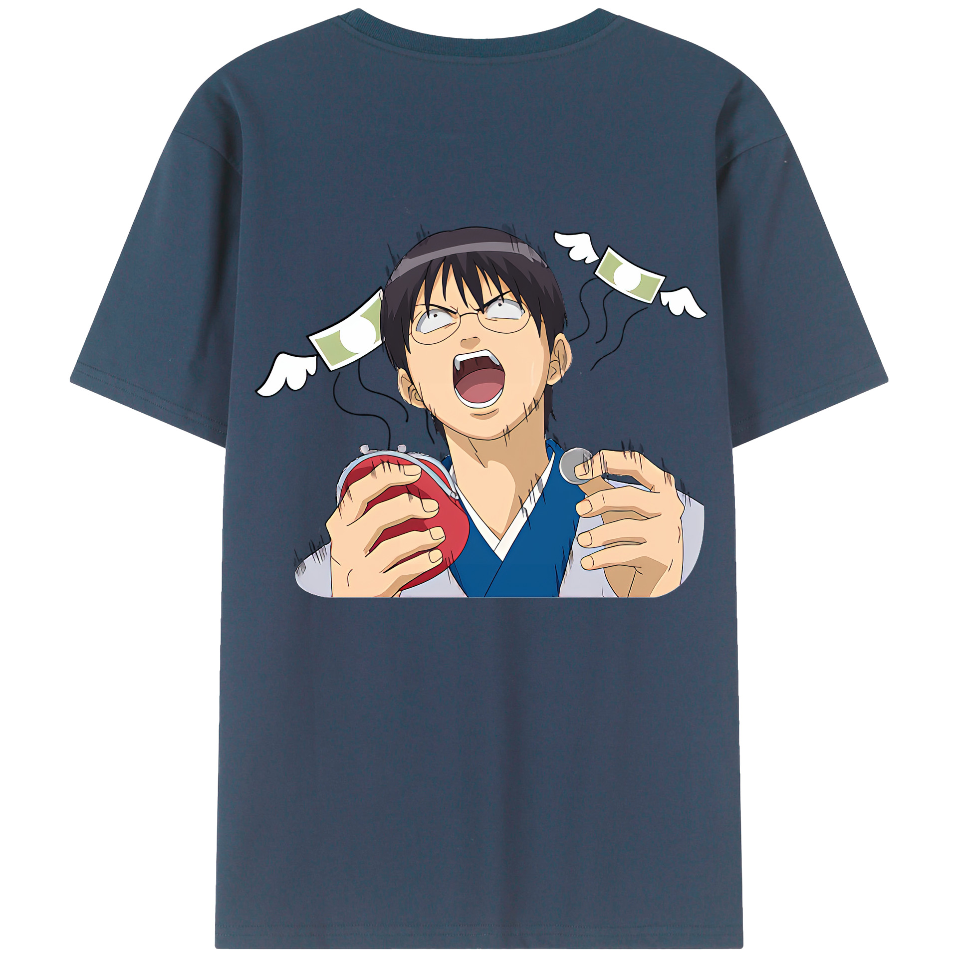 （画像用） ぎんたま 坂田銀時（さかたぎんとき） 神楽 志村新八（しむら しんぱち） GINTAMA Sakata Gintoki Kagura Shimura Shinpachi 綿100％ メンズ半袖Tシャツ（バックプリント） 通気性