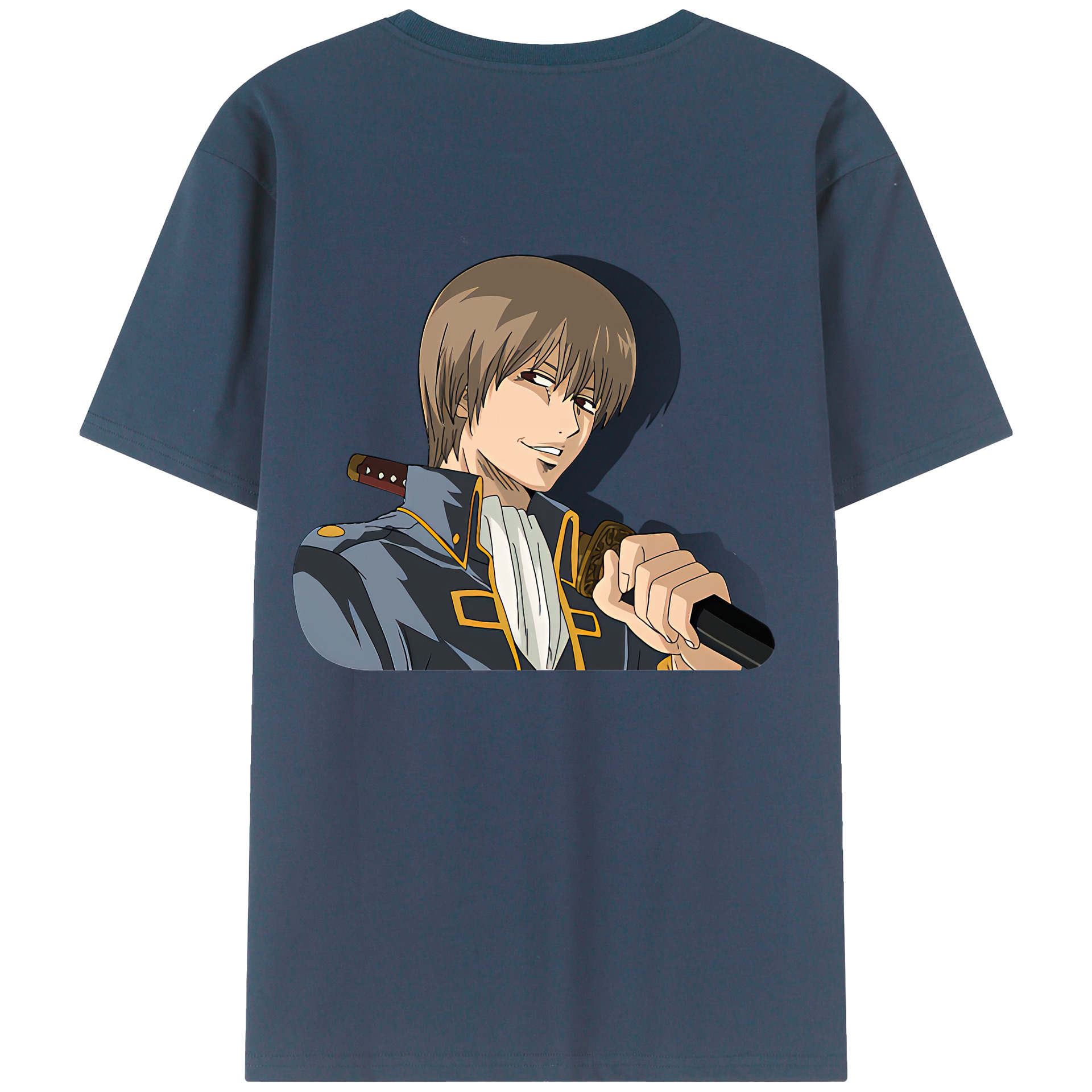（画像用） ぎんたま 坂田銀時（さかたぎんとき） 神楽 志村新八（しむら しんぱち） GINTAMA Sakata Gintoki Kagura Shimura Shinpachi 綿100％ メンズ半袖Tシャツ（バックプリント） 通気性
