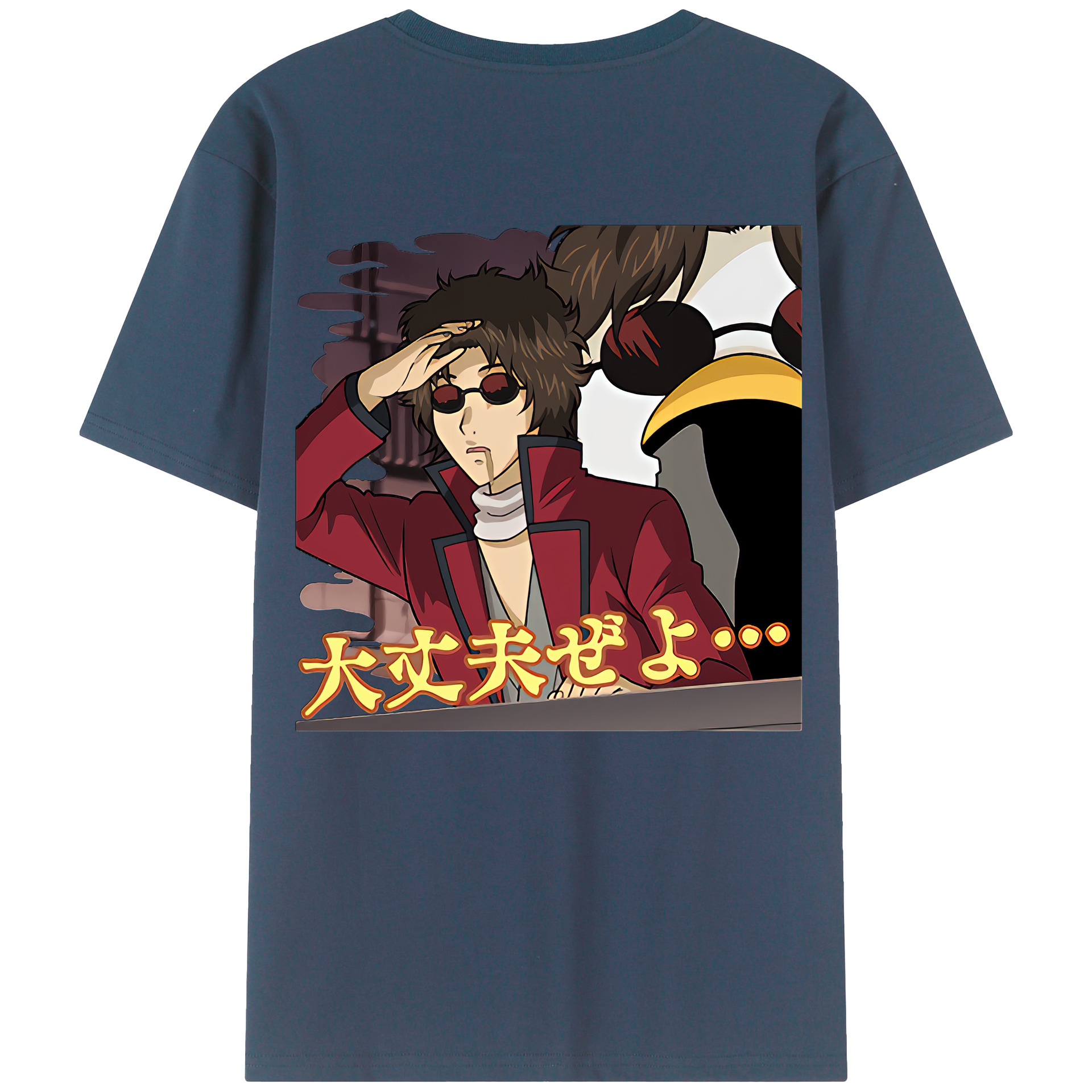 （画像用） ぎんたま 坂田銀時（さかたぎんとき） 神楽 志村新八（しむら しんぱち） GINTAMA Sakata Gintoki Kagura Shimura Shinpachi 綿100％ メンズ半袖Tシャツ（バックプリント） 通気性