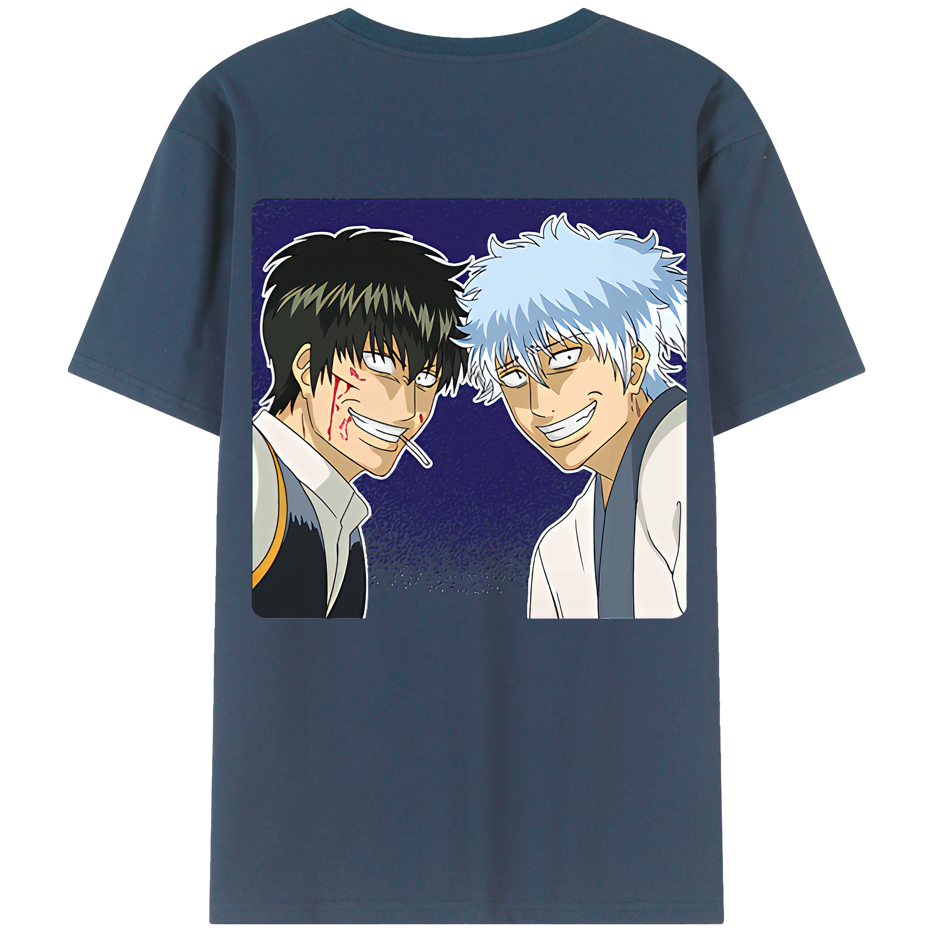 （画像用） ぎんたま 坂田銀時（さかたぎんとき） 神楽 志村新八（しむら しんぱち） GINTAMA Sakata Gintoki Kagura Shimura Shinpachi 綿100％ メンズ半袖Tシャツ（バックプリント） 通気性