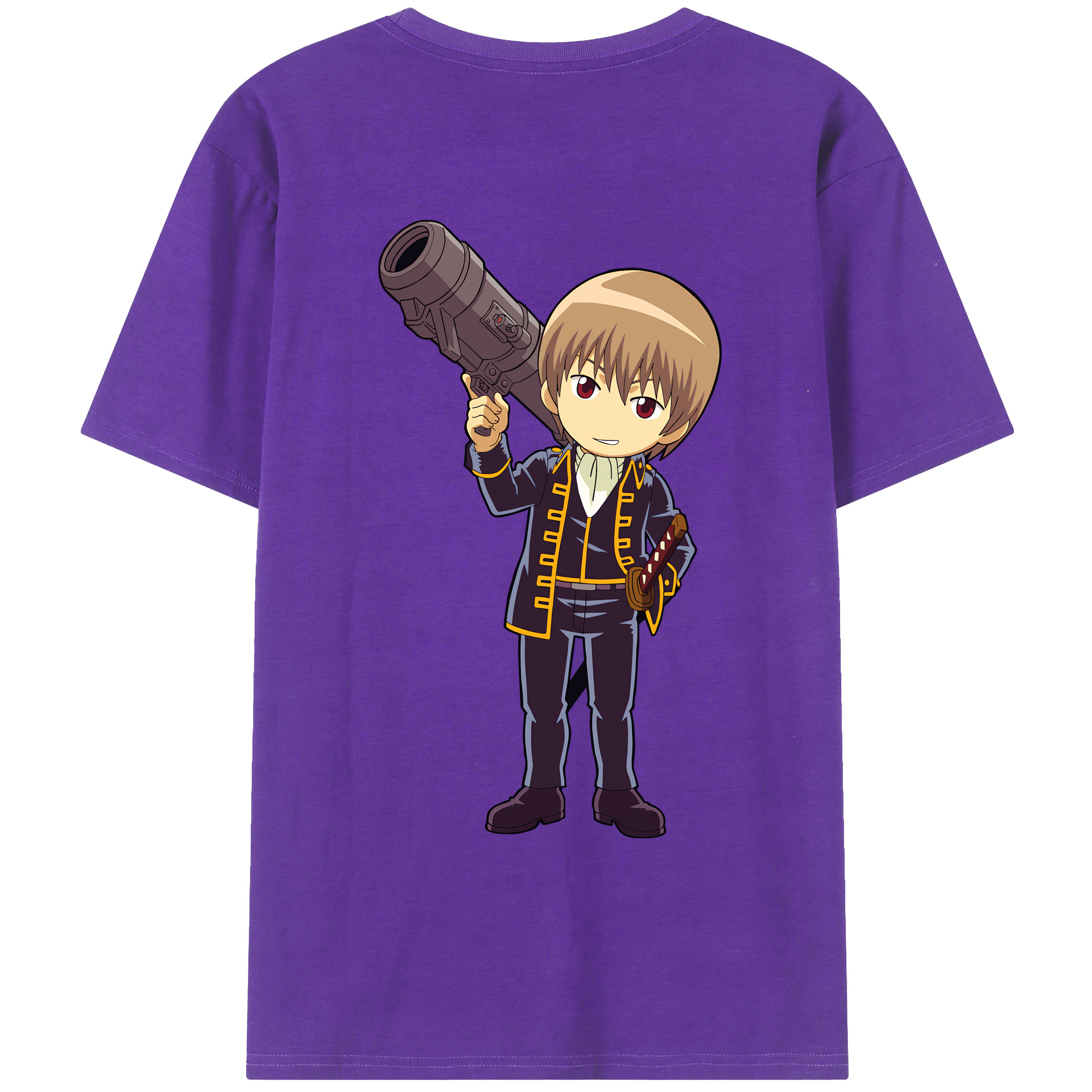 （画像用） ぎんたま 坂田銀時（さかたぎんとき） 神楽 志村新八（しむら しんぱち） GINTAMA Sakata Gintoki Kagura Shimura Shinpachi 綿100％ メンズ半袖Tシャツ（バックプリント） 通気性