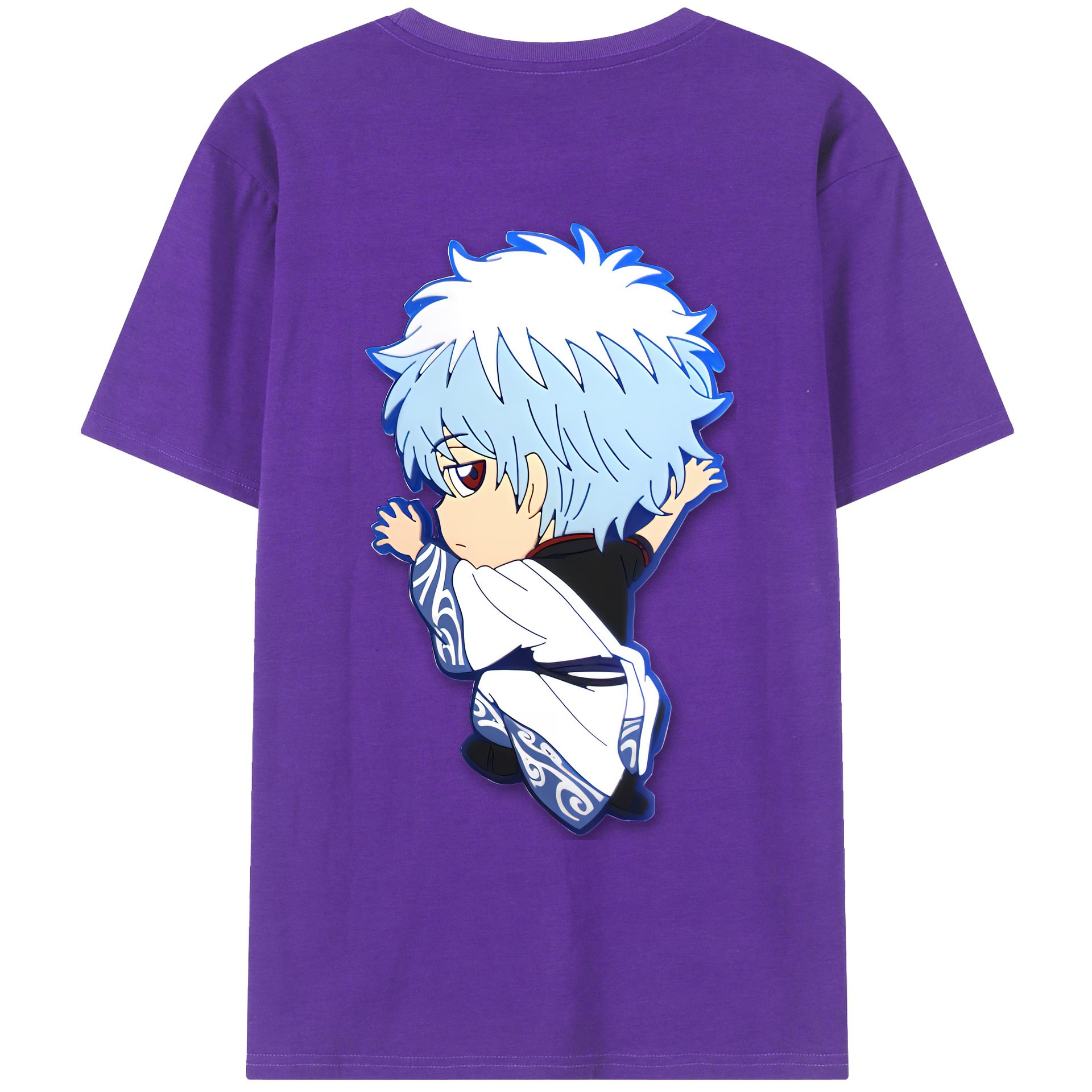（画像用） ぎんたま 坂田銀時（さかたぎんとき） 神楽 志村新八（しむら しんぱち） GINTAMA Sakata Gintoki Kagura Shimura Shinpachi 綿100％ メンズ半袖Tシャツ（バックプリント） 通気性