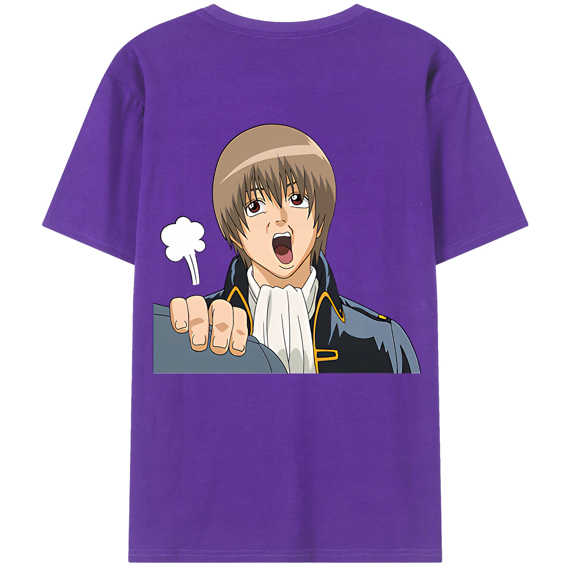 （画像用） ぎんたま 坂田銀時（さかたぎんとき） 神楽 志村新八（しむら しんぱち） GINTAMA Sakata Gintoki Kagura Shimura Shinpachi 綿100％ メンズ半袖Tシャツ（バックプリント） 通気性