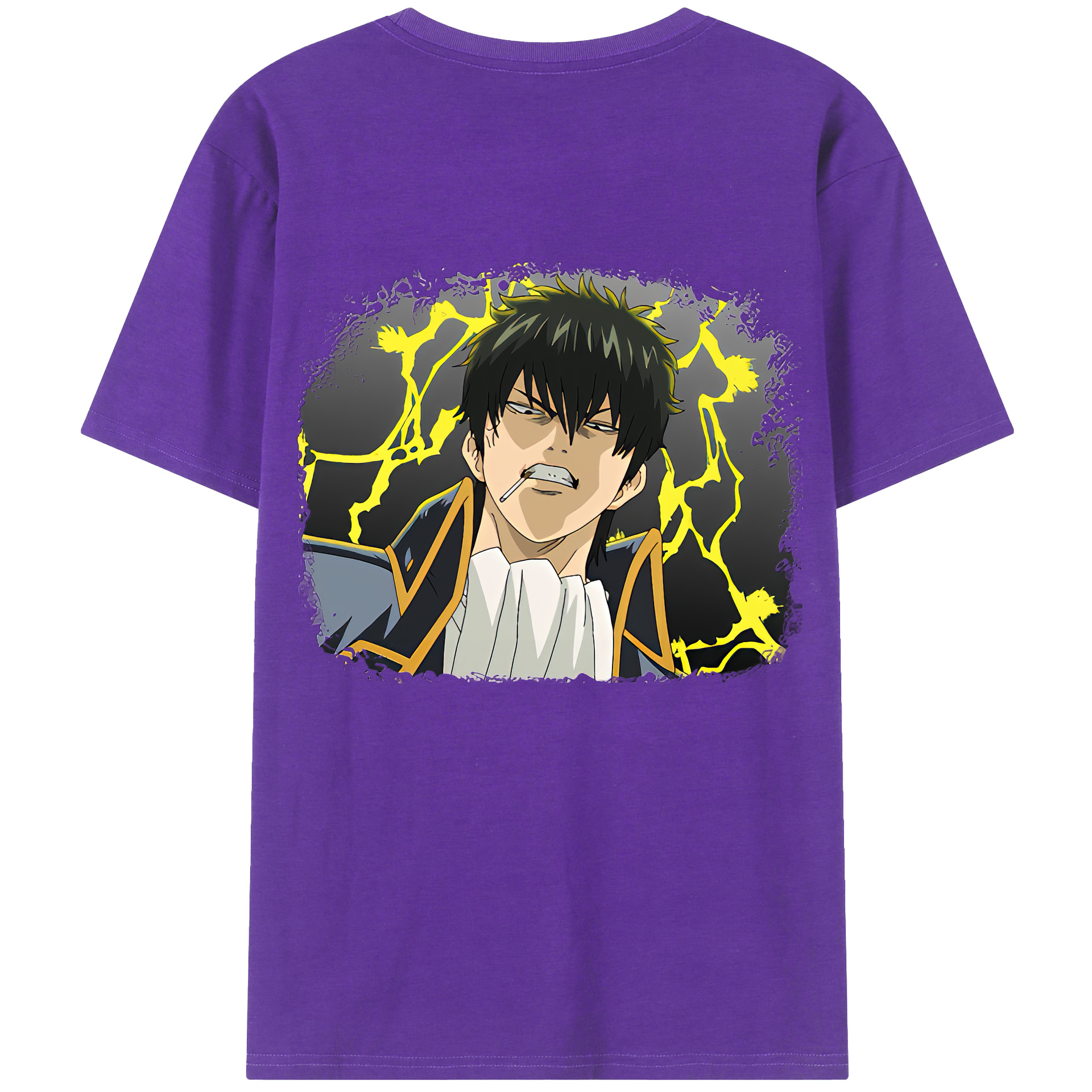 （画像用） ぎんたま 坂田銀時（さかたぎんとき） 神楽 志村新八（しむら しんぱち） GINTAMA Sakata Gintoki Kagura Shimura Shinpachi 綿100％ メンズ半袖Tシャツ（バックプリント） 通気性